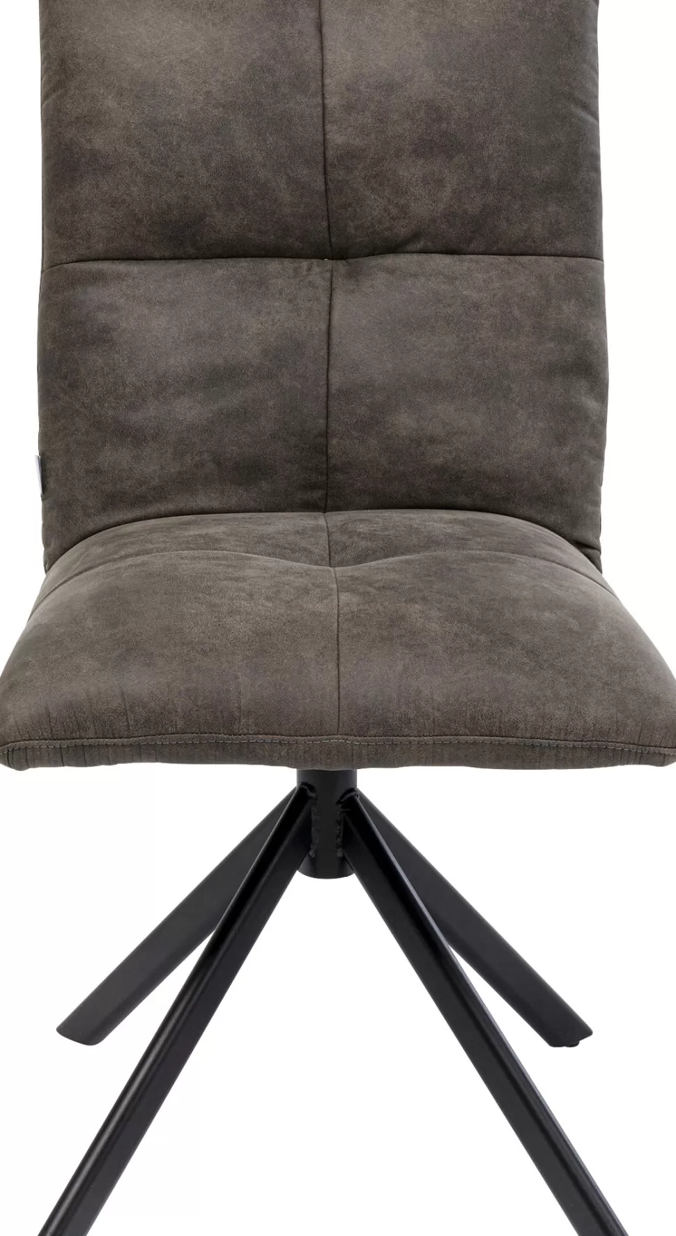 Krzesła-KARE Design Krzesło Obrotowe Pikowane Czarne Nogi Stal 51x92 Cm