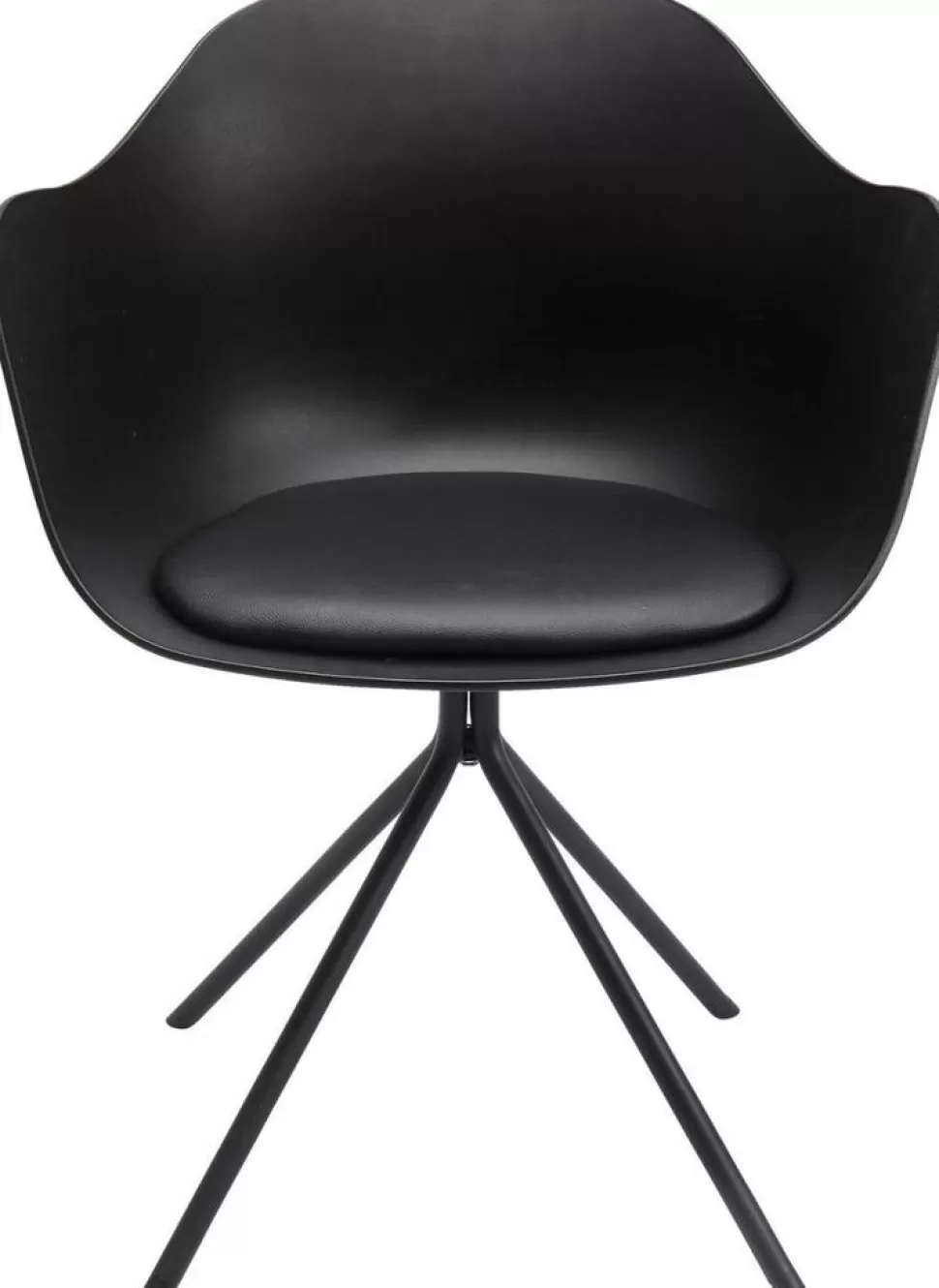Krzesła-KARE Design Krzesło Obrotowe Z Podłokietnikami Bel Air 58x78 Cm Czarne Ekoskóra