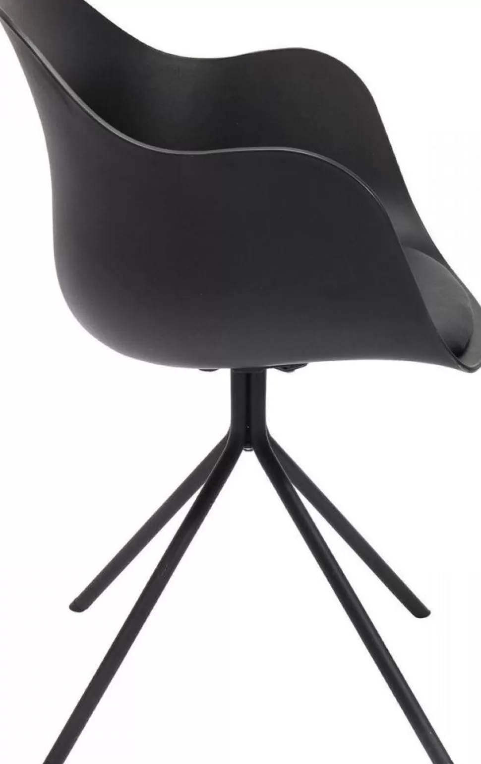 Krzesła-KARE Design Krzesło Obrotowe Z Podłokietnikami Bel Air 58x78 Cm Czarne Ekoskóra