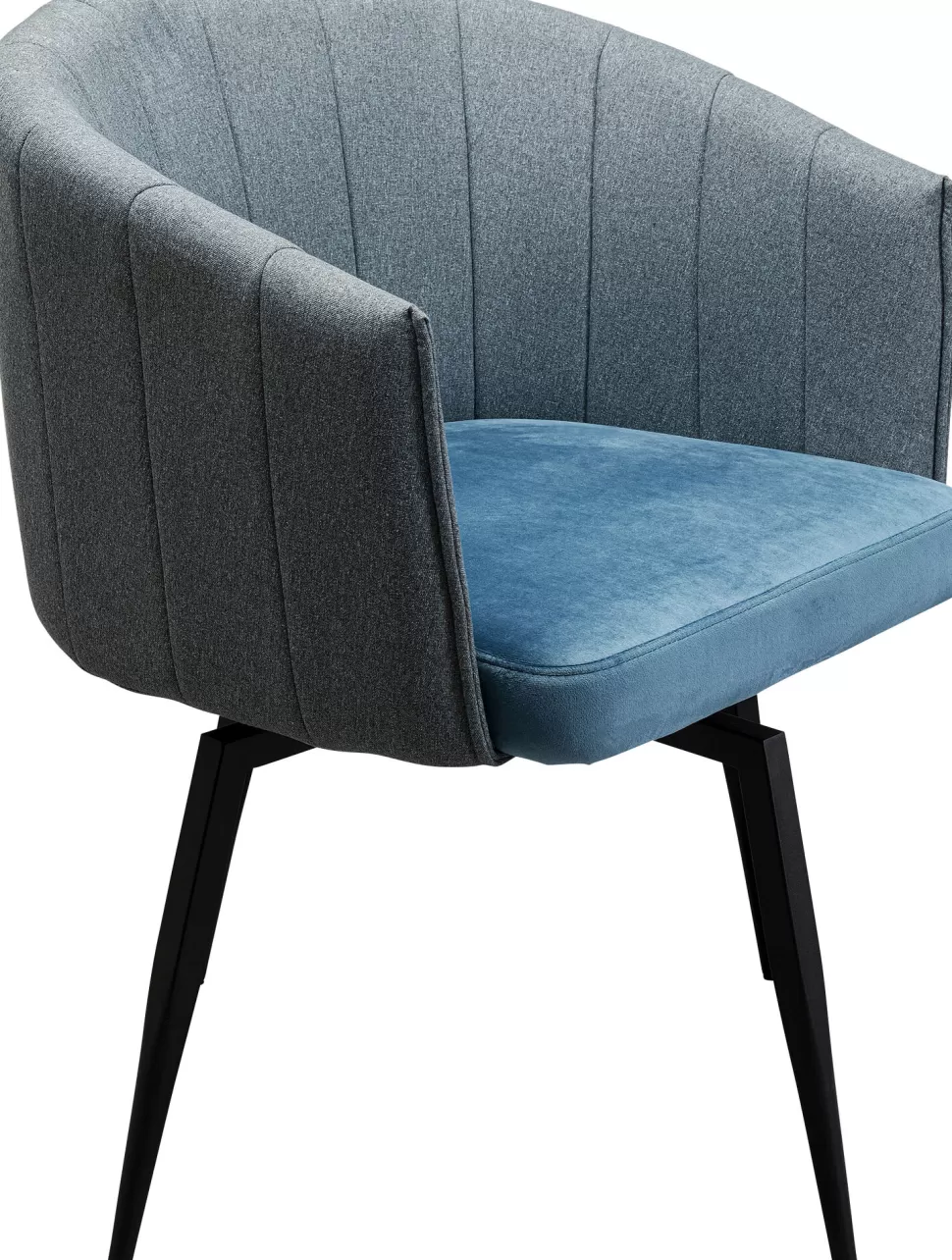 Krzesła-KARE Design Krzesło Obrotowe Z Podłokietnikami Kolor Niebieski Nogi Ze Stali Czarne 60x81 Cm