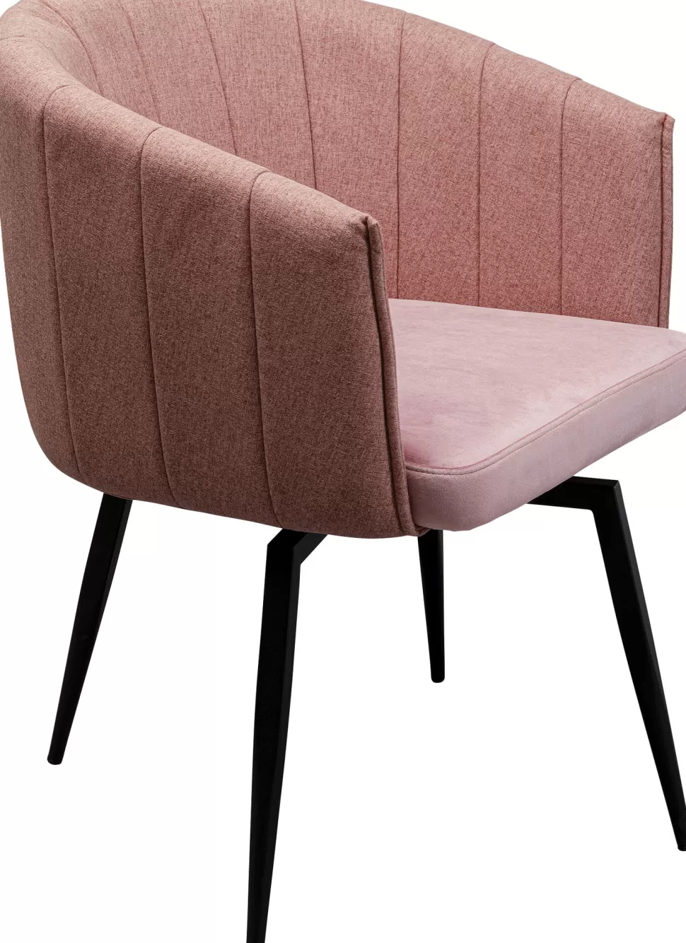 Krzesła-KARE Design Krzesło Obrotowe Z Podłokietnikami Kolor Różowy Nogi Ze Stali Czarne 60x81 Cm