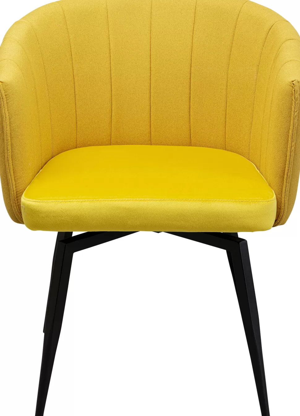 Krzesła-KARE Design Krzesło Obrotowe Z Podłokietnikami Kolor żółty Nogi Ze Stali Czarne 60x81 Cm