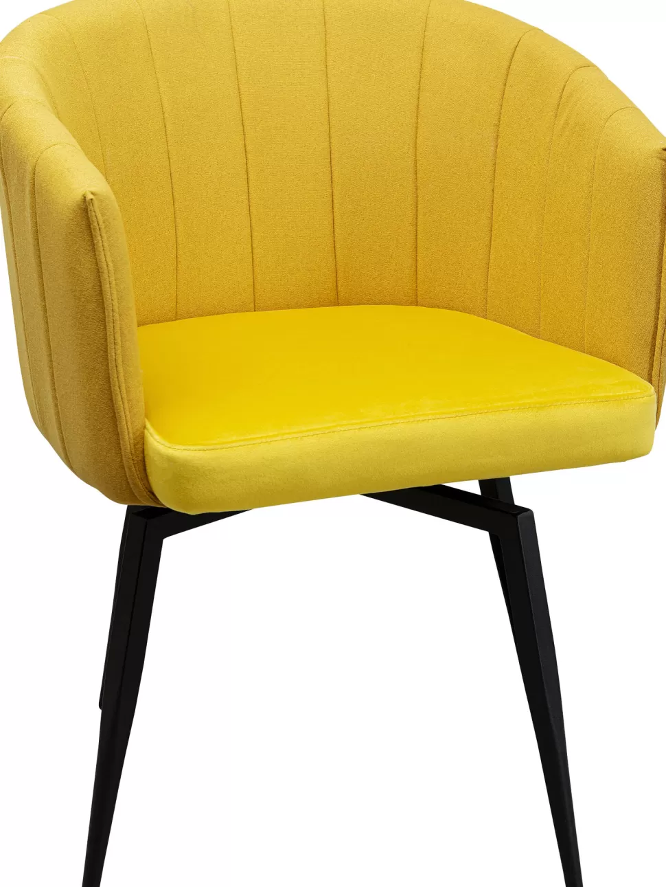 Krzesła-KARE Design Krzesło Obrotowe Z Podłokietnikami Kolor żółty Nogi Ze Stali Czarne 60x81 Cm