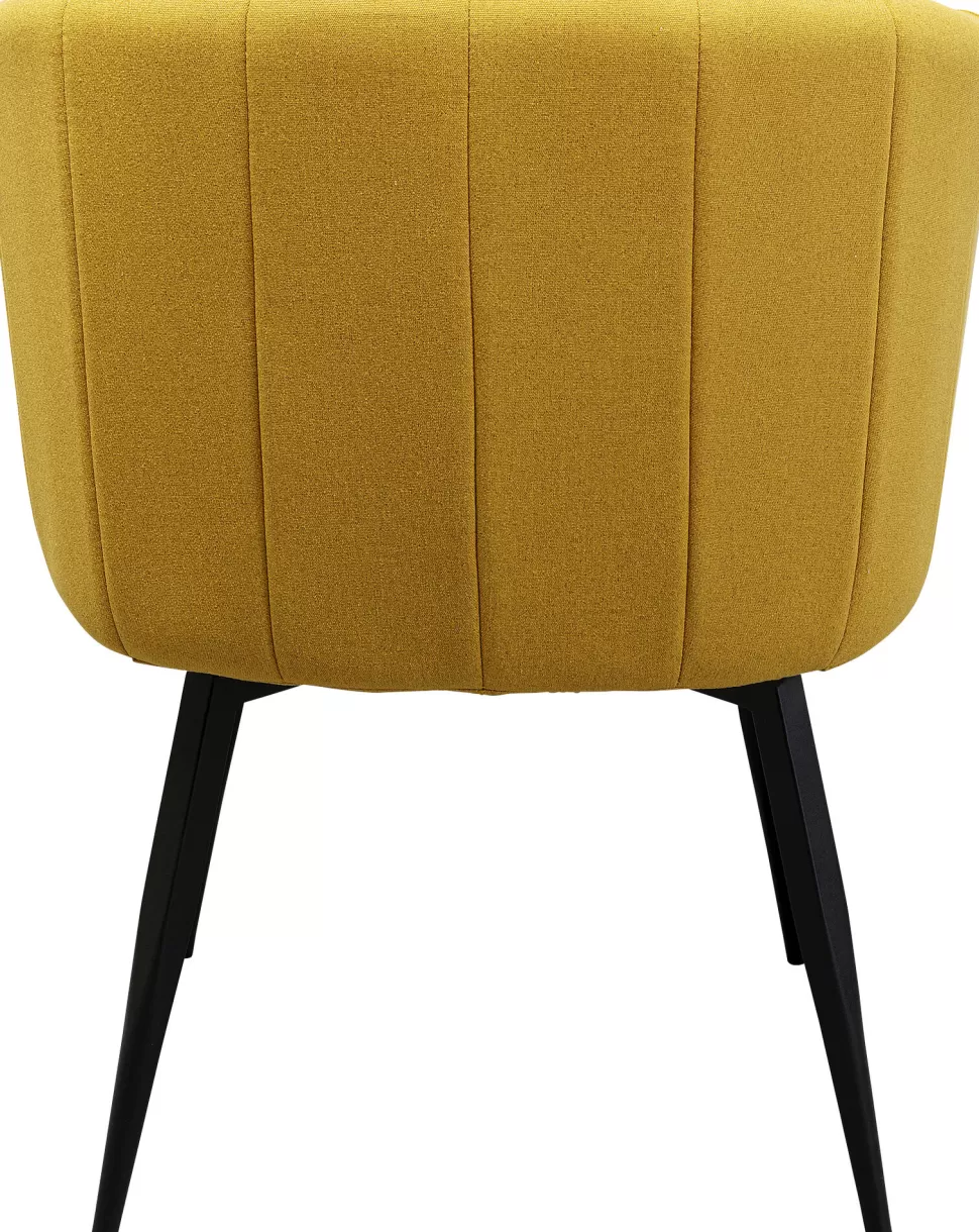 Krzesła-KARE Design Krzesło Obrotowe Z Podłokietnikami Kolor żółty Nogi Ze Stali Czarne 60x81 Cm