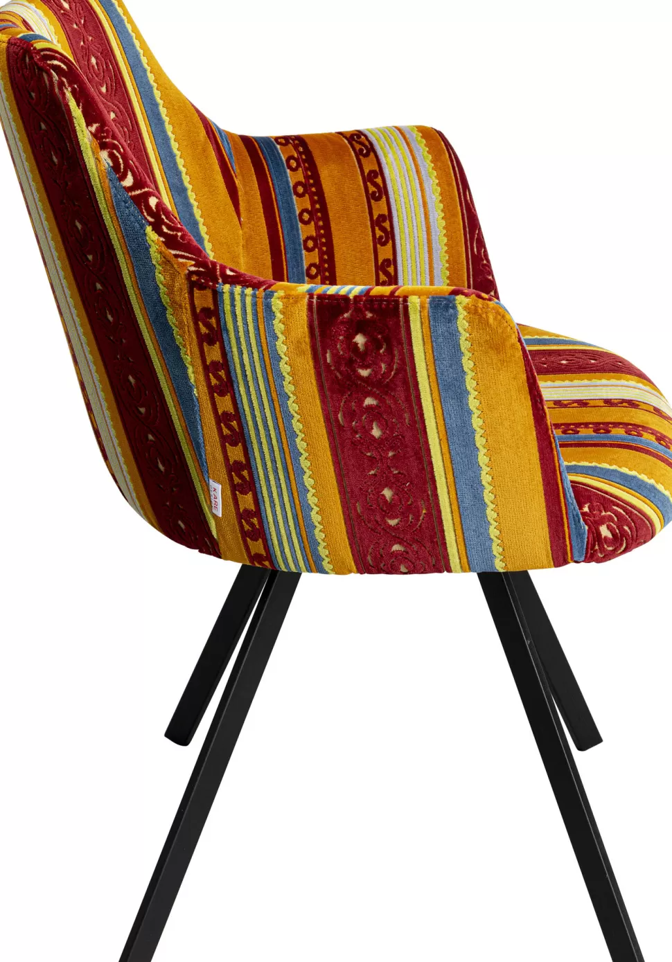 Krzesła-KARE Design Krzesło Obrotowe Z Podłokietnikami Kolorowe Z Czarnymi Nogami 62x83 Cm