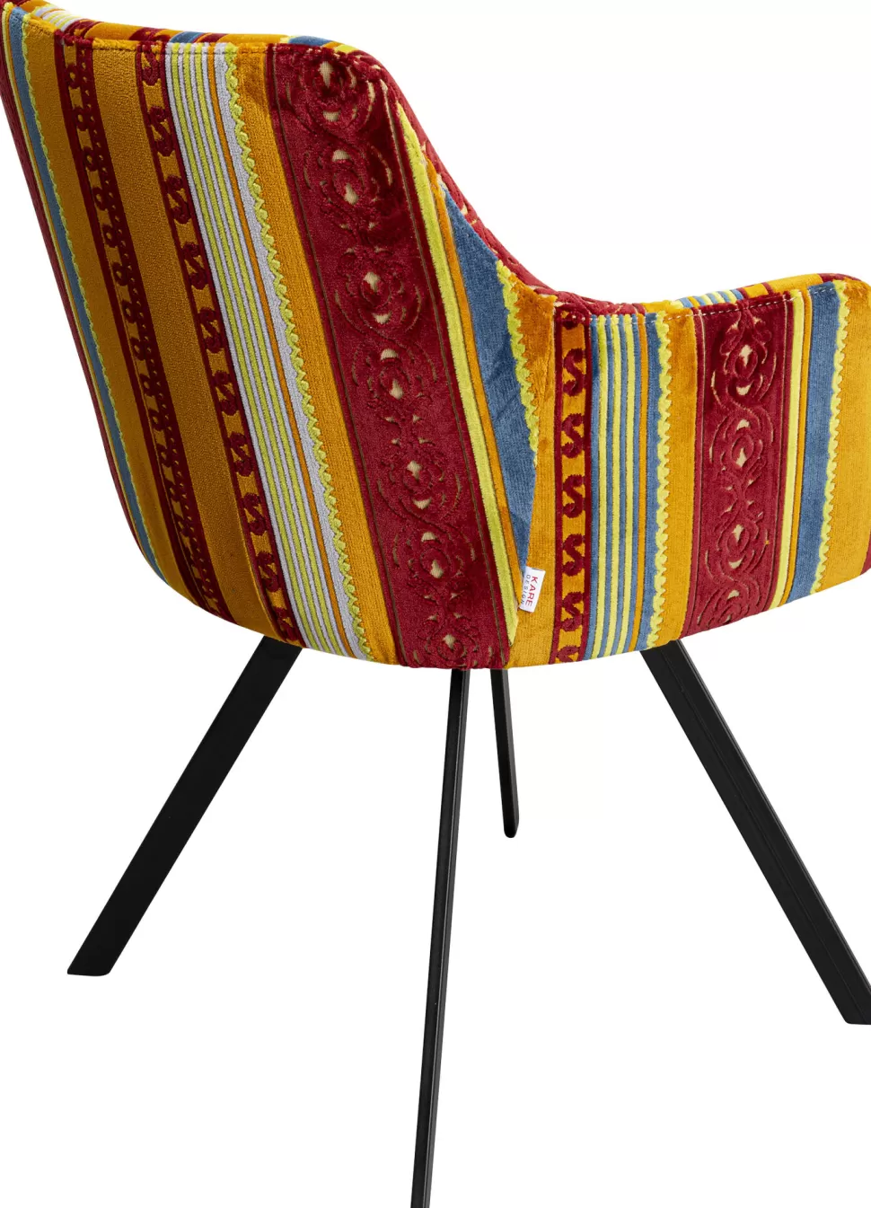 Krzesła-KARE Design Krzesło Obrotowe Z Podłokietnikami Kolorowe Z Czarnymi Nogami 62x83 Cm