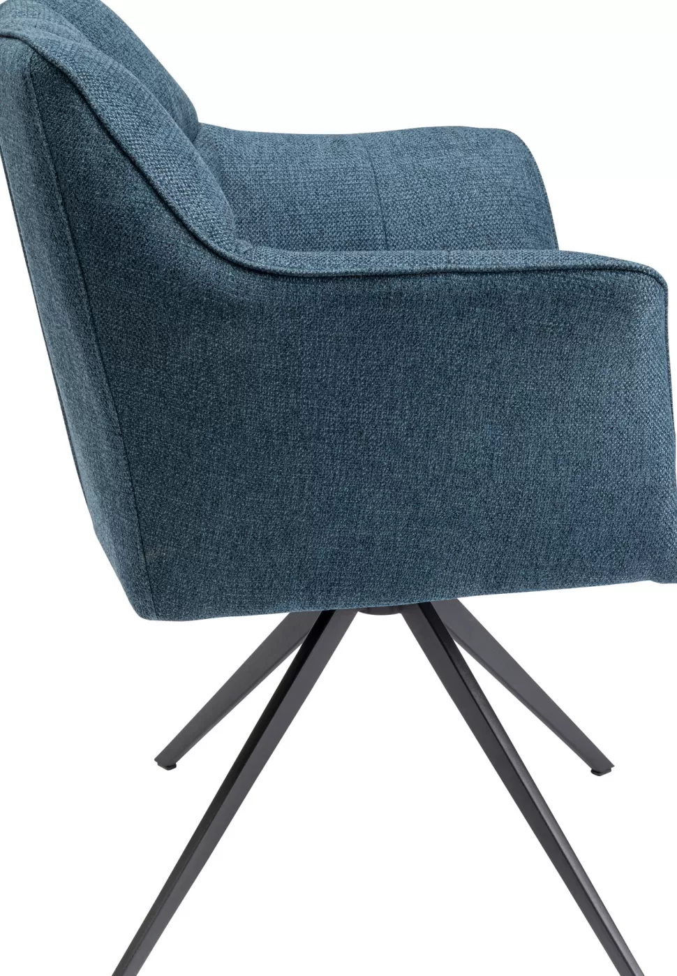 Krzesła-KARE Design Krzesło Obrotowe Z Podłokietnikami Tapicerowane Zielone Nogi Czarne 66x84 Cm