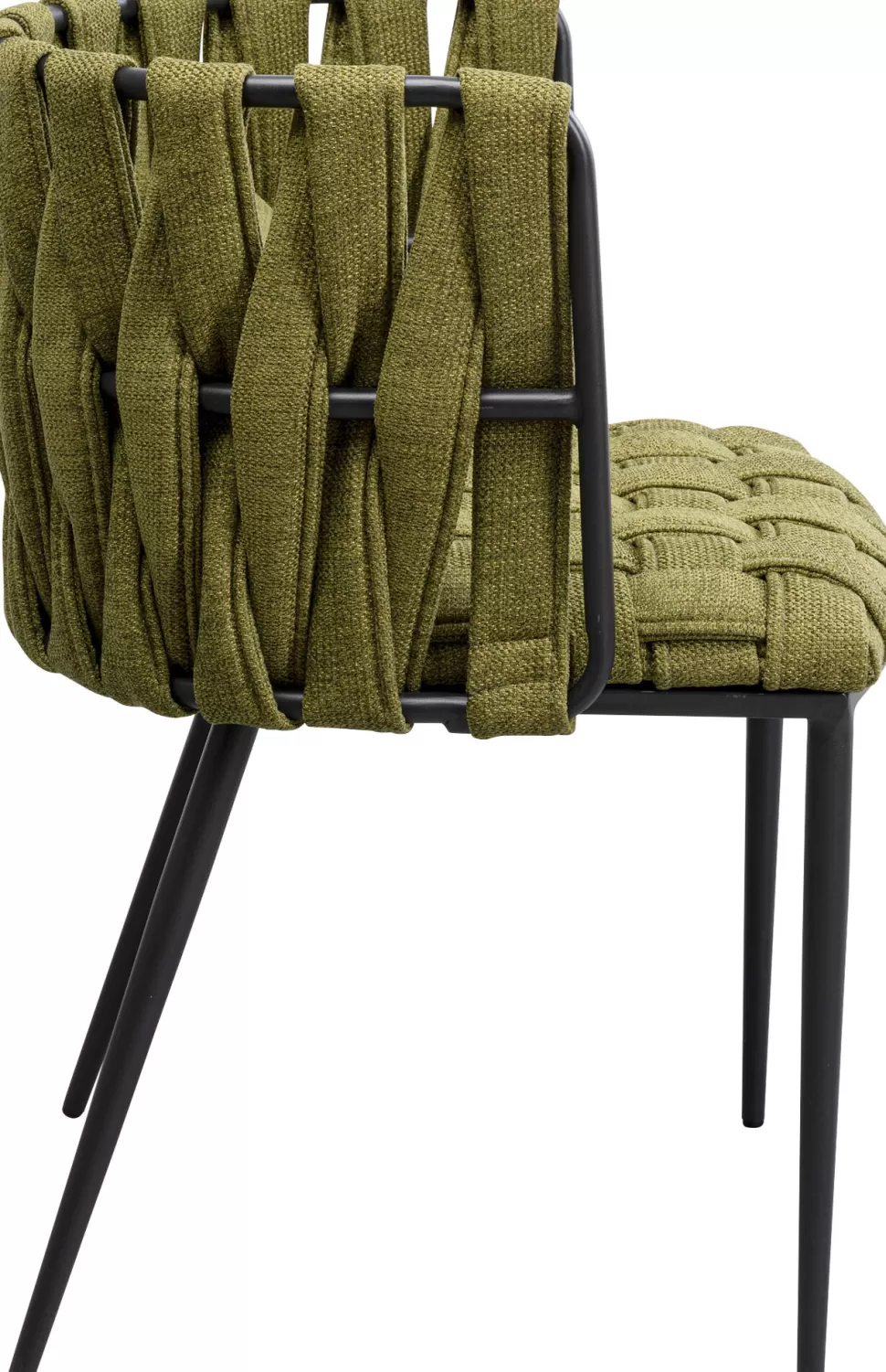 Krzesła-KARE Design Krzesło W Kolorze Ciemnozielonym Rama Czarna Stalowa 55x75 Cm