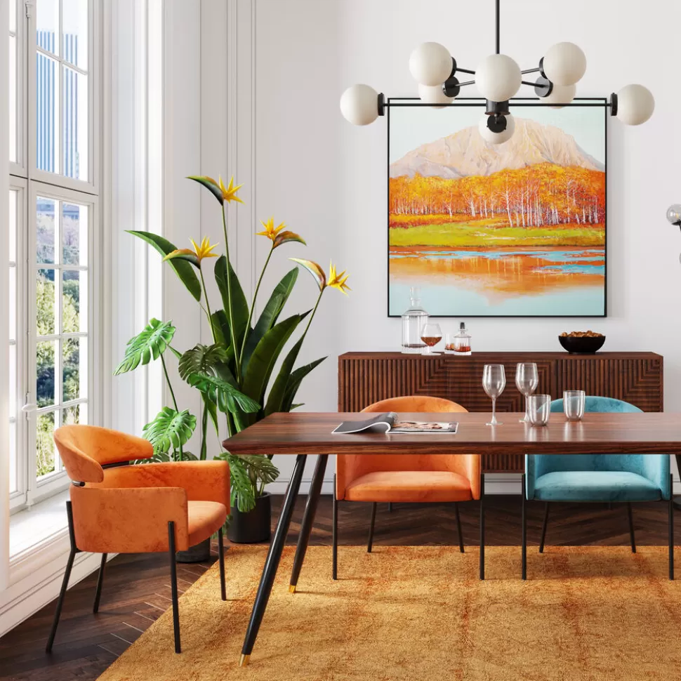 Krzesła-KARE Design Krzesło Z Podłokietnikami Alexia 61x78 Cm Pomarańczowe