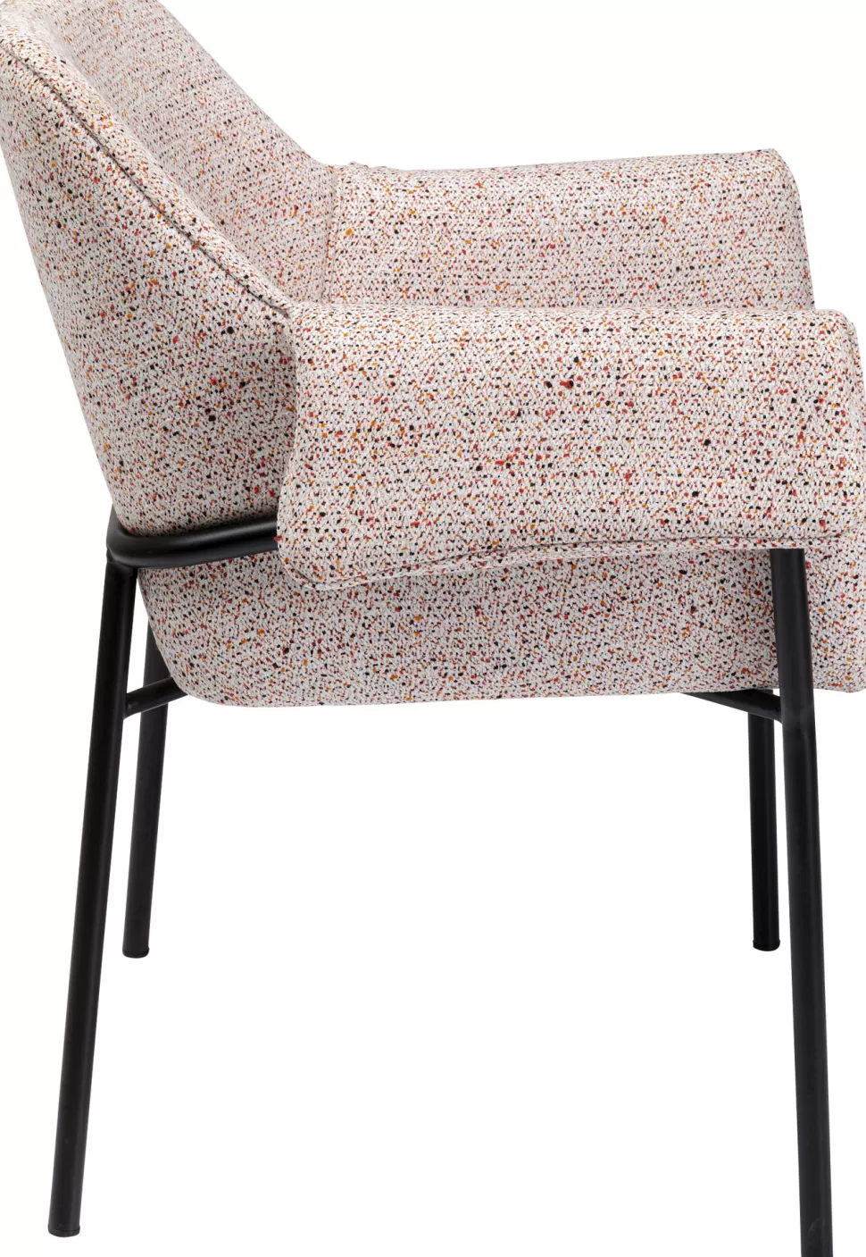 Krzesła-KARE Design Krzesło Z Podłokietnikami Beżowe Z Czarnymi Nogami Ze Stali 70x85 Cm