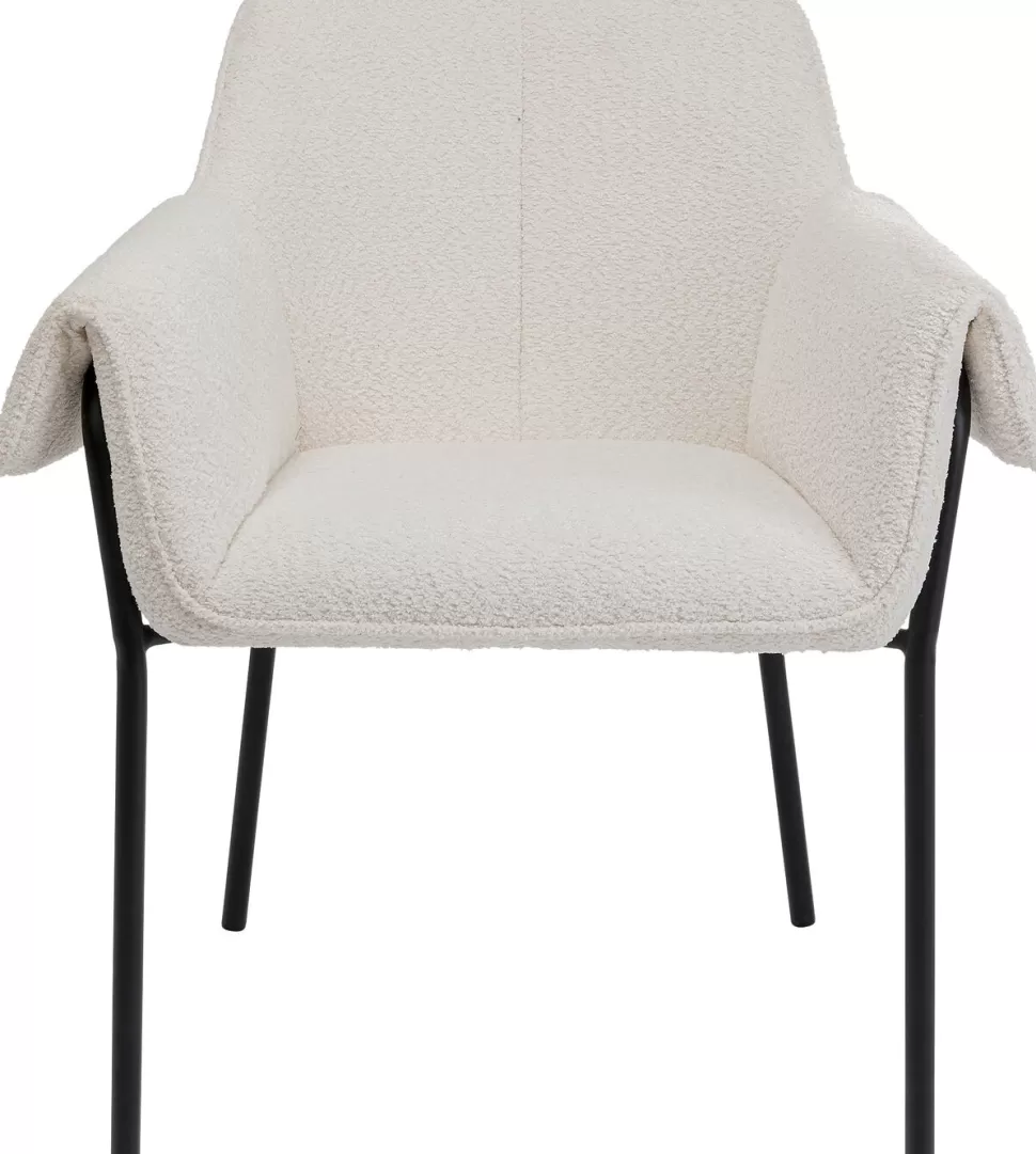 Krzesła-KARE Design Krzesło Z Podłokietnikami Bess 70x85 Cm Kremowe