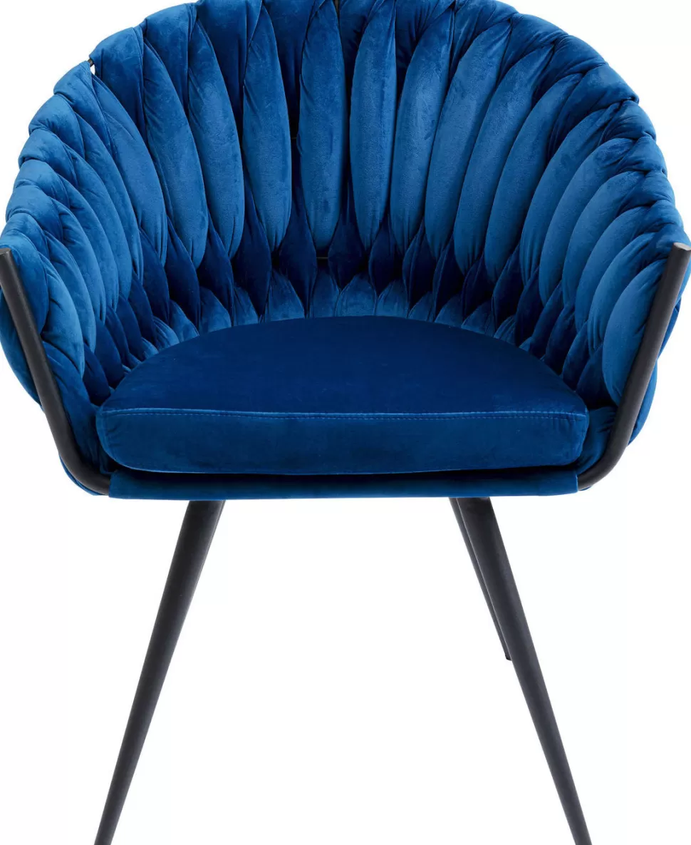 Krzesła-KARE Design Krzesło Z Podłokietnikami Knot 68x79 Cm Niebieskie