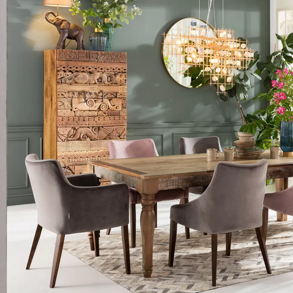 Krzesła-KARE Design Krzesło Z Podłokietnikami Mode Velvet 60x87 Cm Szare