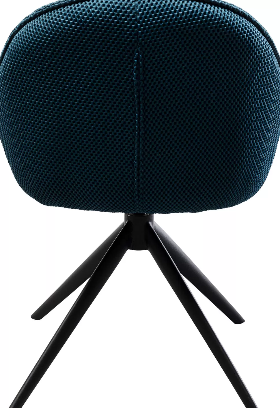Krzesła-KARE Design Krzesło Z Podłokietnikami Obrotowe Pikowane Niebieskie Nogi Czarne 64x81 Cm