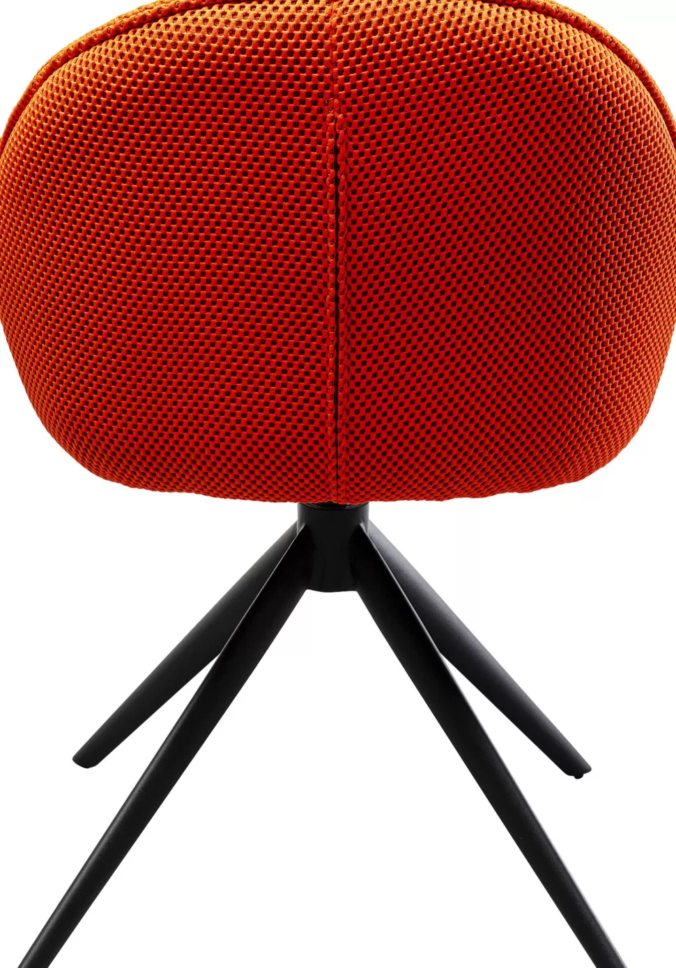 Krzesła-KARE Design Krzesło Z Podłokietnikami Obrotowe Pikowane Pomarańczowe Nogi Czarne 64x81 Cm