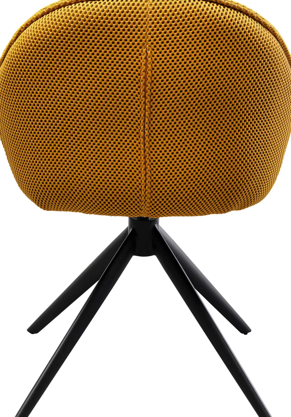 Krzesła-KARE Design Krzesło Z Podłokietnikami Obrotowe Pikowane żółte Nogi Czarne 64x81 Cm