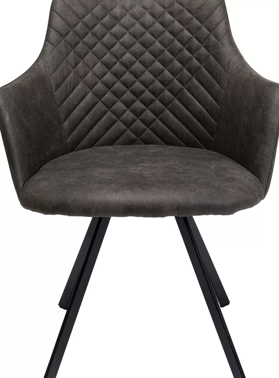 Krzesła-KARE Design Krzesło Z Podłokietnikami Obrotowe Tapicerowane 53x84 Cm Antracytowe