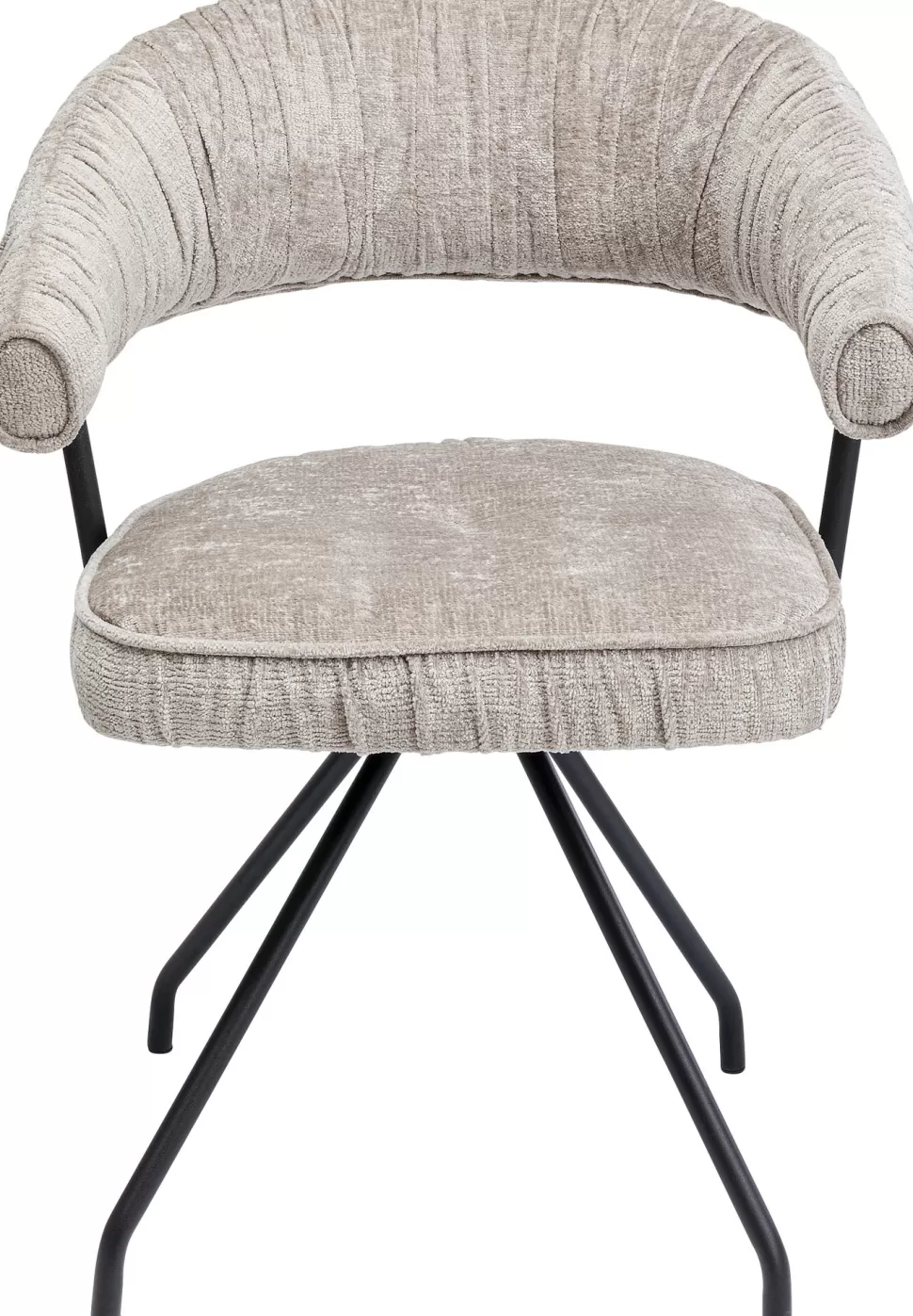 Krzesła-KARE Design Krzesło Z Podłokietnikami Obrotowe W Kolorze Szarym Nogi Czarne 58x78 Cm