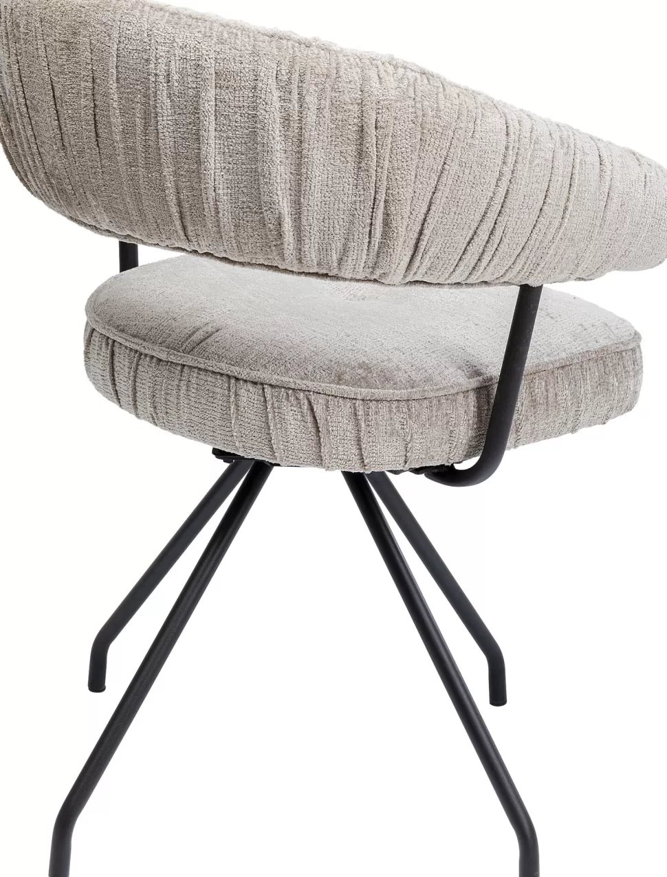 Krzesła-KARE Design Krzesło Z Podłokietnikami Obrotowe W Kolorze Szarym Nogi Czarne 58x78 Cm