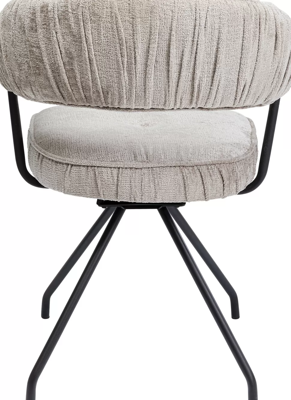 Krzesła-KARE Design Krzesło Z Podłokietnikami Obrotowe W Kolorze Szarym Nogi Czarne 58x78 Cm