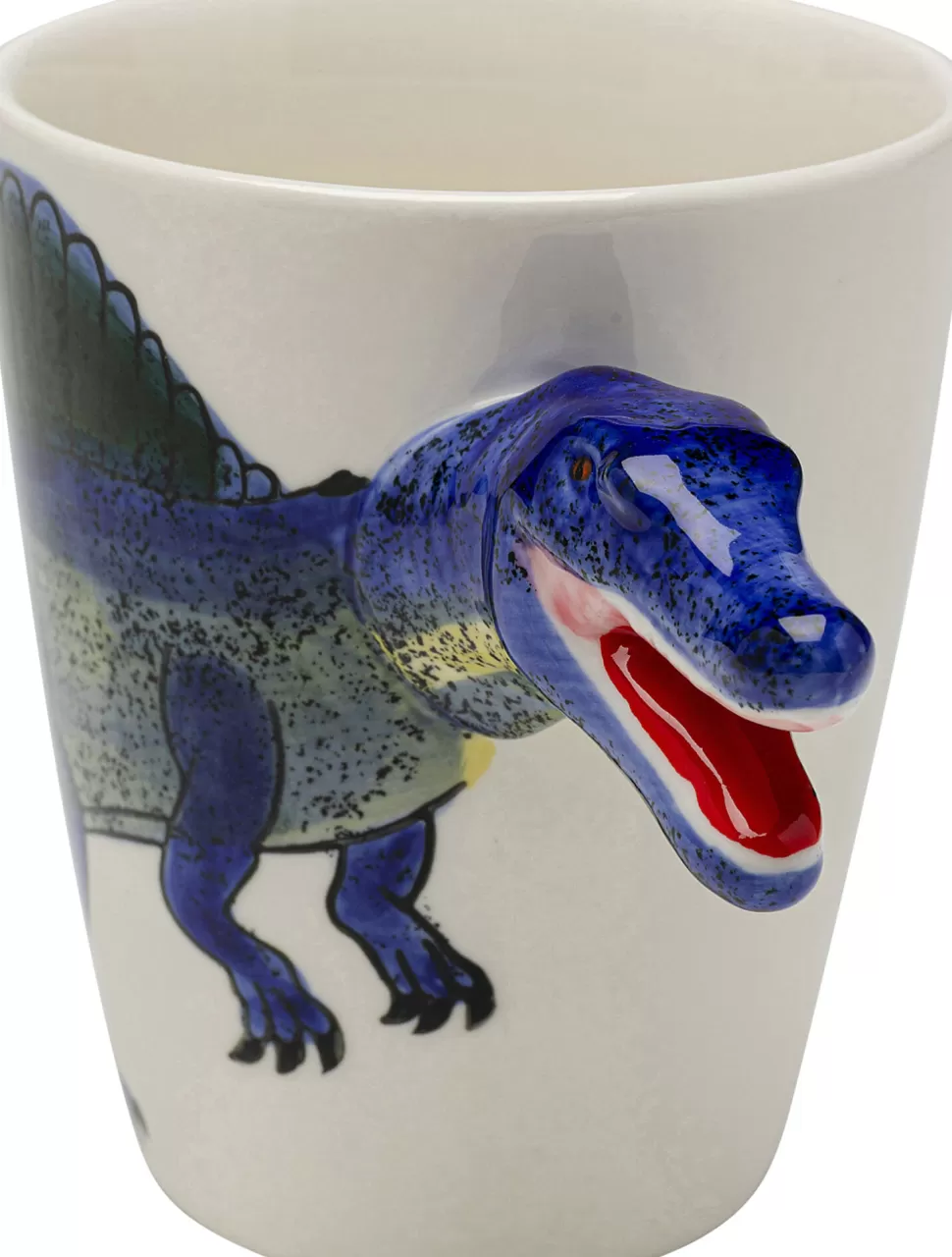 Zastawa Stołowa | Kubki-KARE Design Kubek Z Porcelany Biało-niebieski Dinozaur Spinozaur 390 Ml