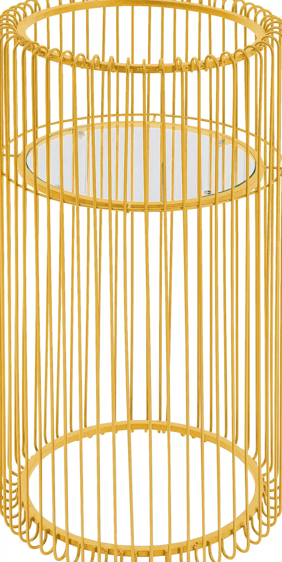 Doniczki I Osłonki-KARE Design Kwietnik Złoty Ze Szklaną Półką Ø37x70 Cm