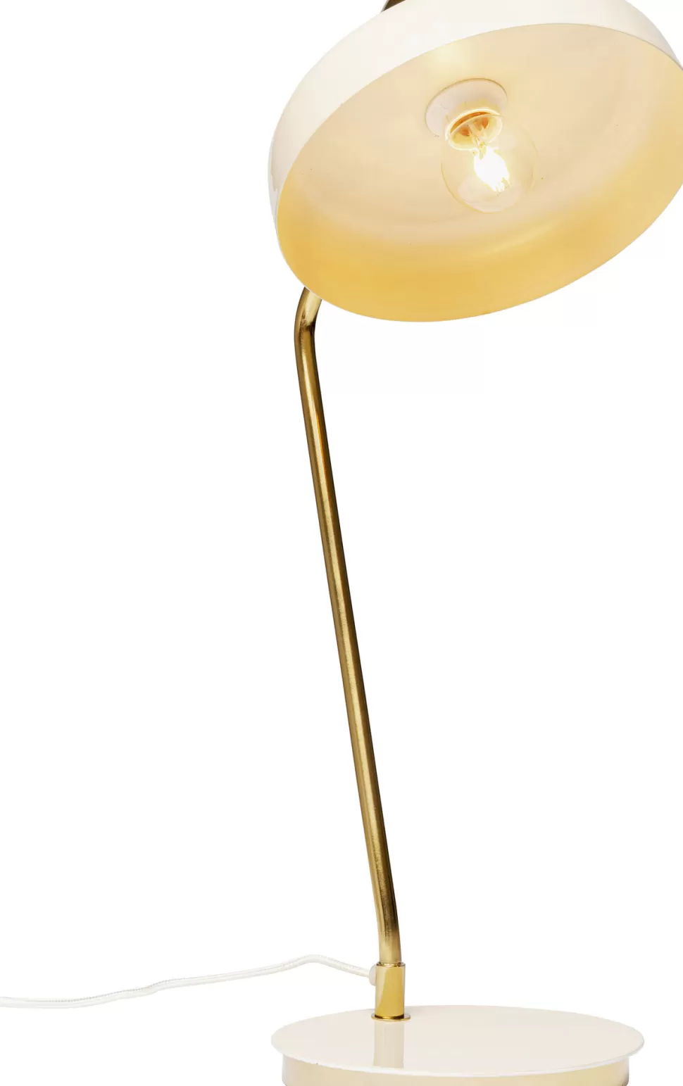 Lampy Stołowe-KARE Design Lampa Biurkowa Beżowo-złota Stalowa 56 Cm