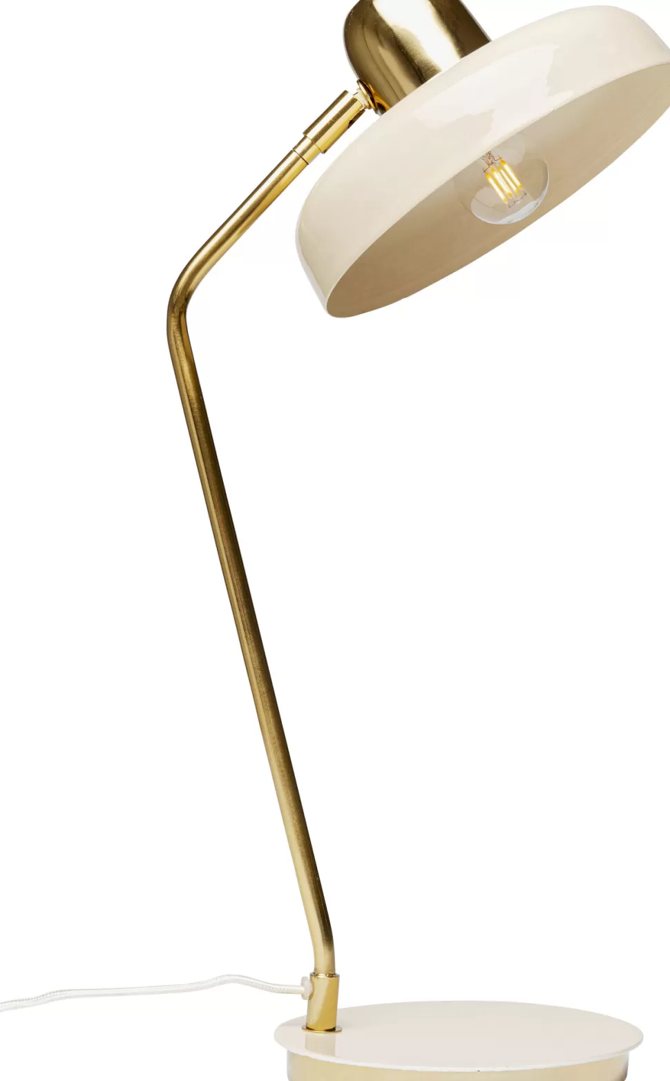 Lampy Stołowe-KARE Design Lampa Biurkowa Beżowo-złota Stalowa 56 Cm