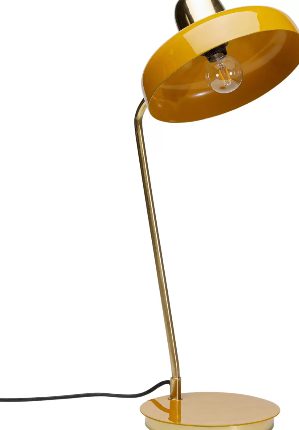 Lampy Stołowe-KARE Design Lampa Biurkowa Stalowa Złota Z Pomarańczowym Kloszem 56 Cm
