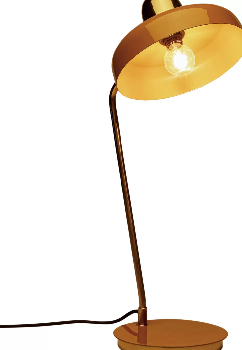 Lampy Stołowe-KARE Design Lampa Biurkowa Stalowa Złota Z Pomarańczowym Kloszem 56 Cm