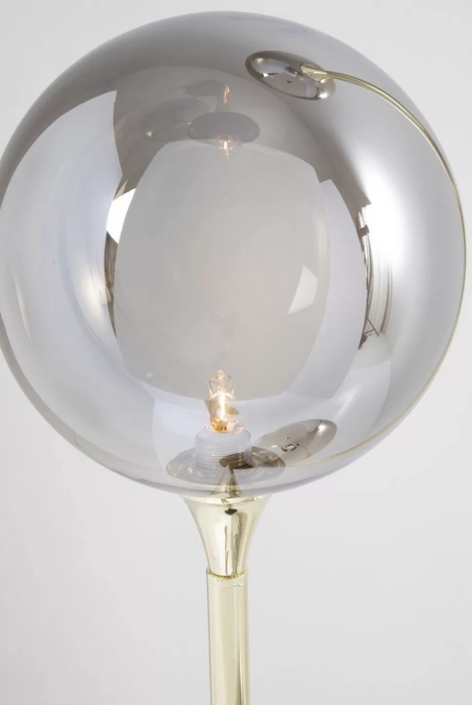 Lampy Podłogowe-KARE Design Lampa Podłogowa Al Capone Tre 37x176 Cm Złota Klosze Przydymione