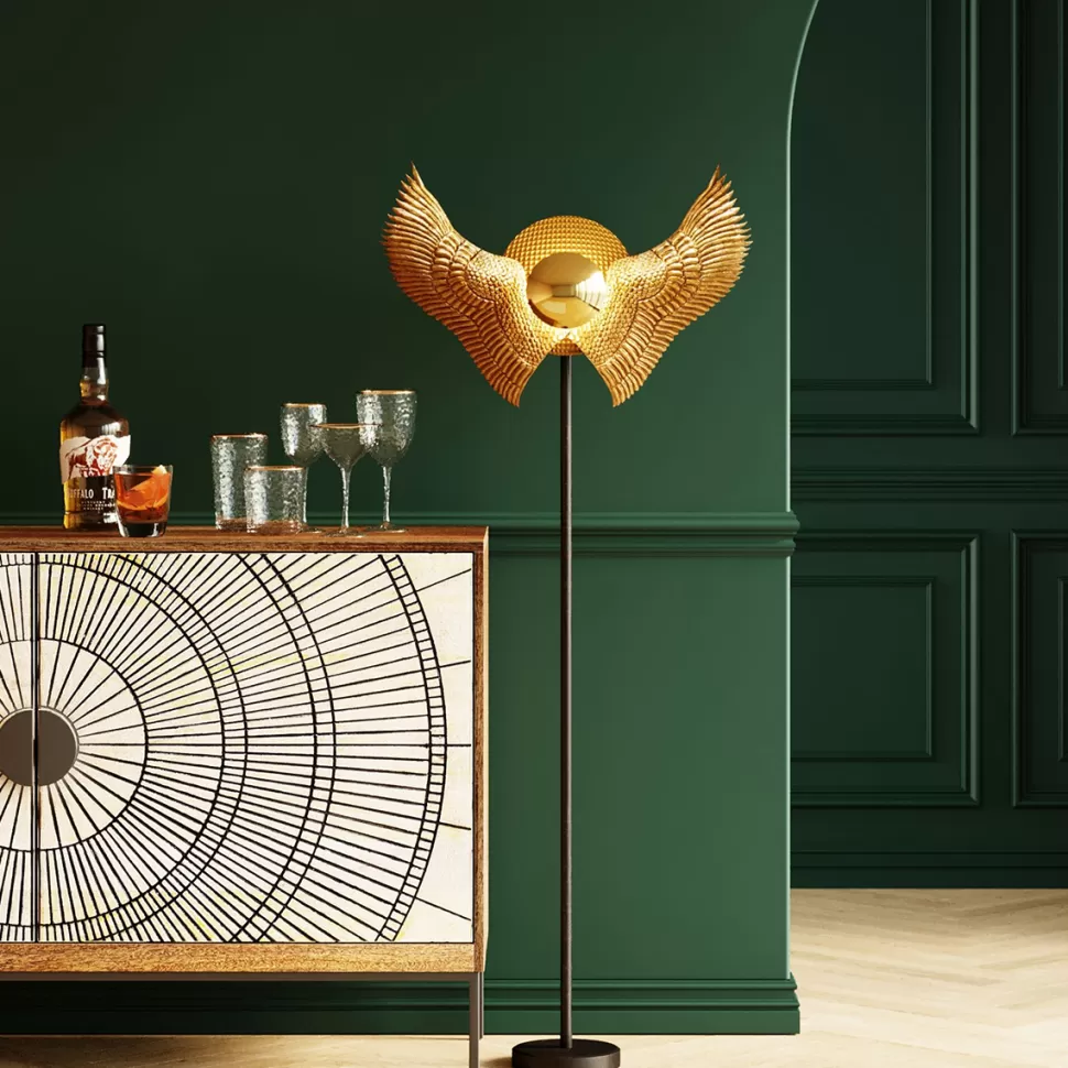 Lampy Podłogowe-KARE Design Lampa Podłogowa Bird Wings 66x168 Cm Czarno-złota