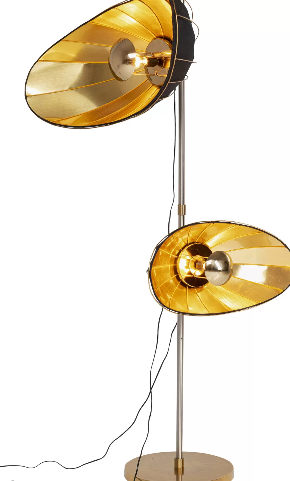 Lampy Podłogowe-KARE Design Lampa Podłogowa Czarno-złota Glamour 2xE27 202 Cm