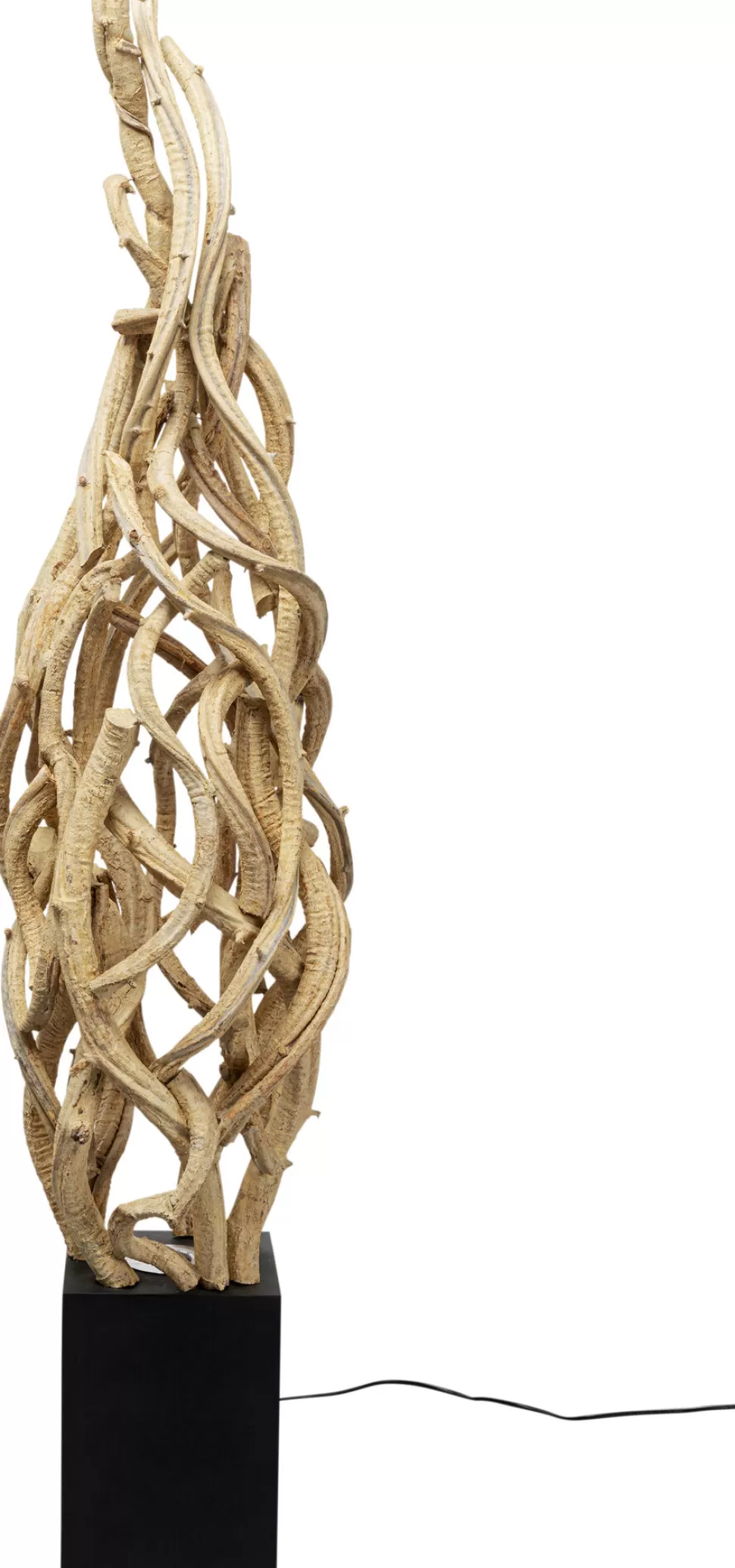 Lampy Podłogowe-KARE Design Lampa Podłogowa Naturalna Drewniana 150 Cm Podstawa Czarna