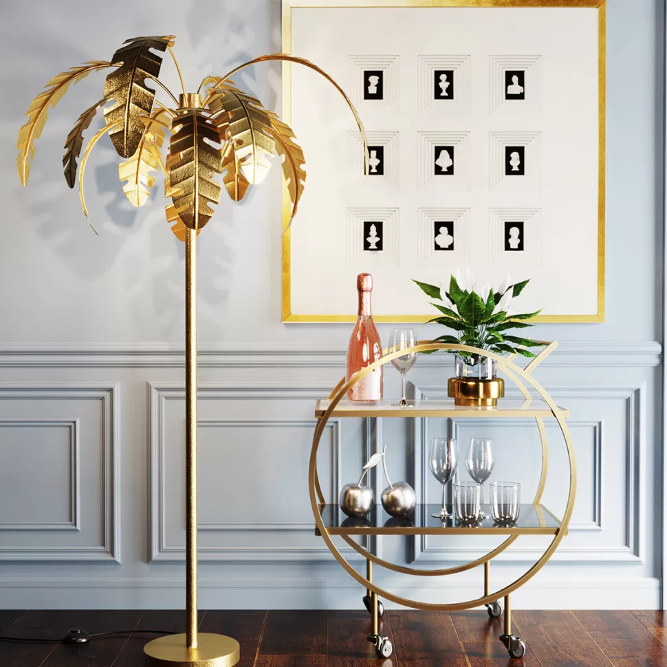 Lampy Podłogowe-KARE Design Lampa Podłogowa Palmera 90x170 Cm Złota