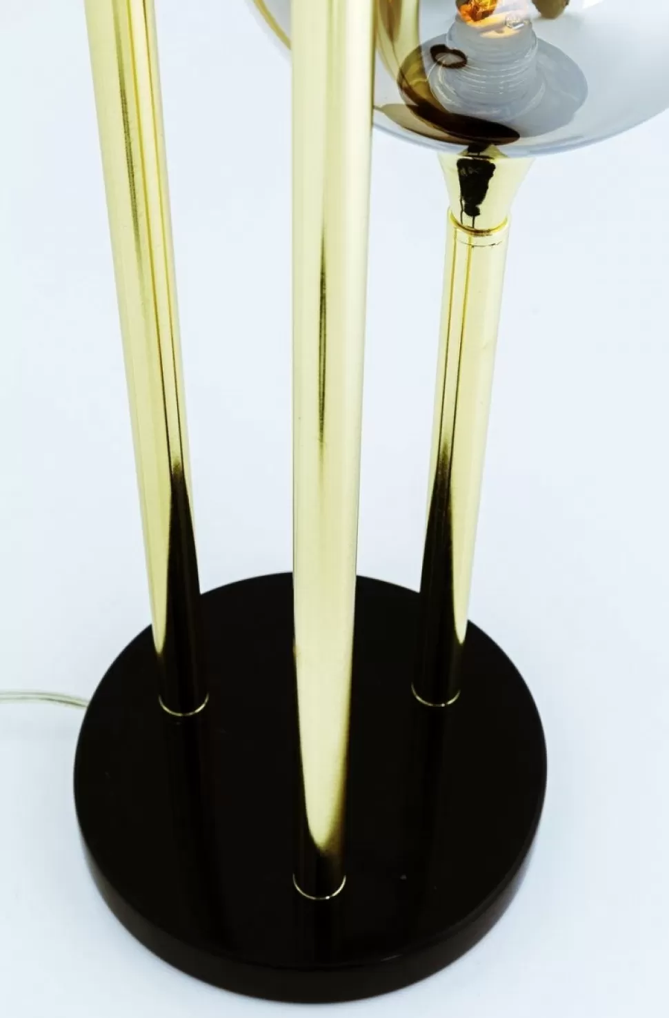 Lampy Stołowe-KARE Design Lampa Stołowa Al Capone Tre 18x83 Cm Złota Klosze Przydymione