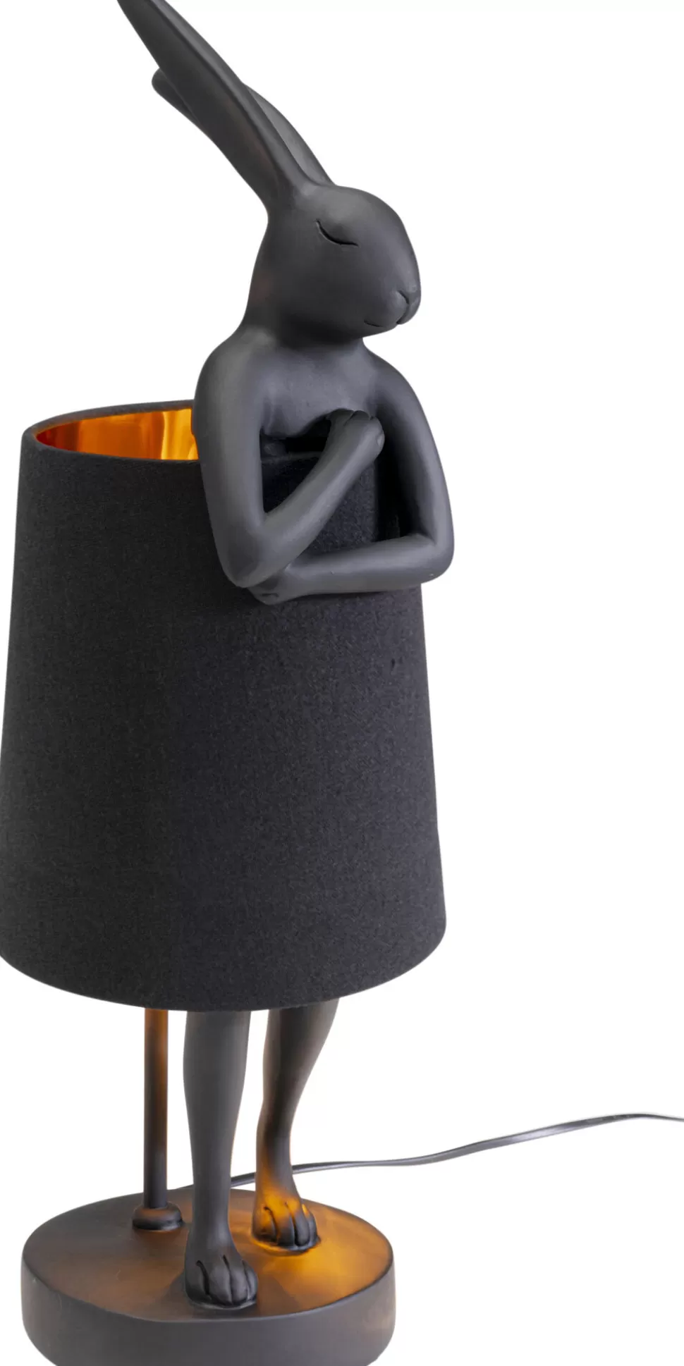 Lampy Stołowe-KARE Design Lampa Stołowa Czarna Matowa Królik 50 Cm