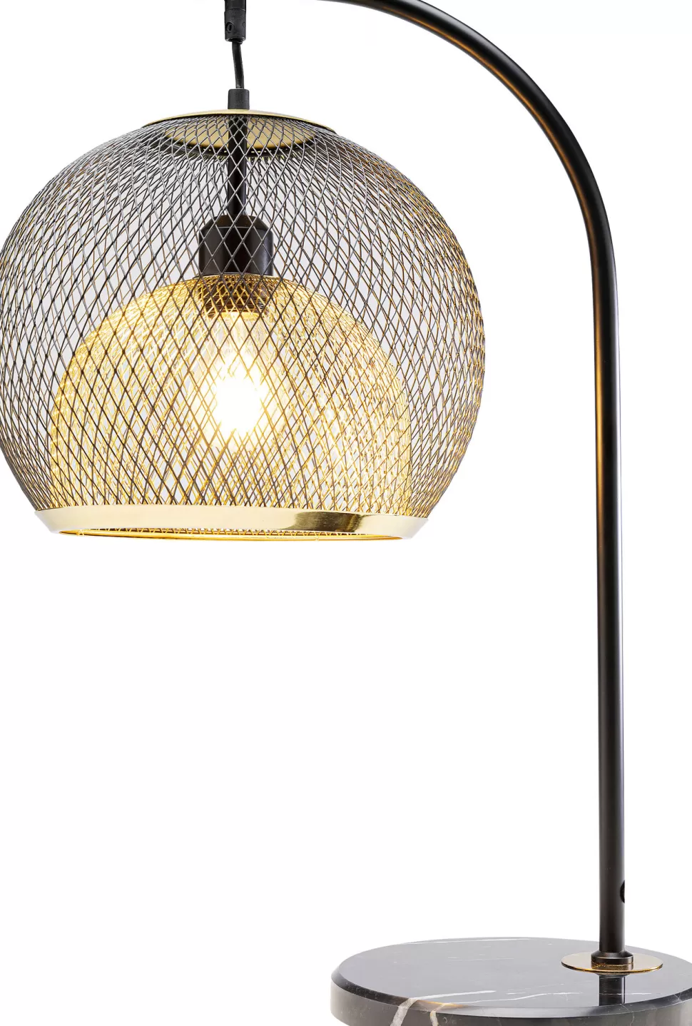 Lampy Stołowe-KARE Design Lampa Stołowa Do Salonu Czarno-złota Podstawa Z Marmuru 62 Cm