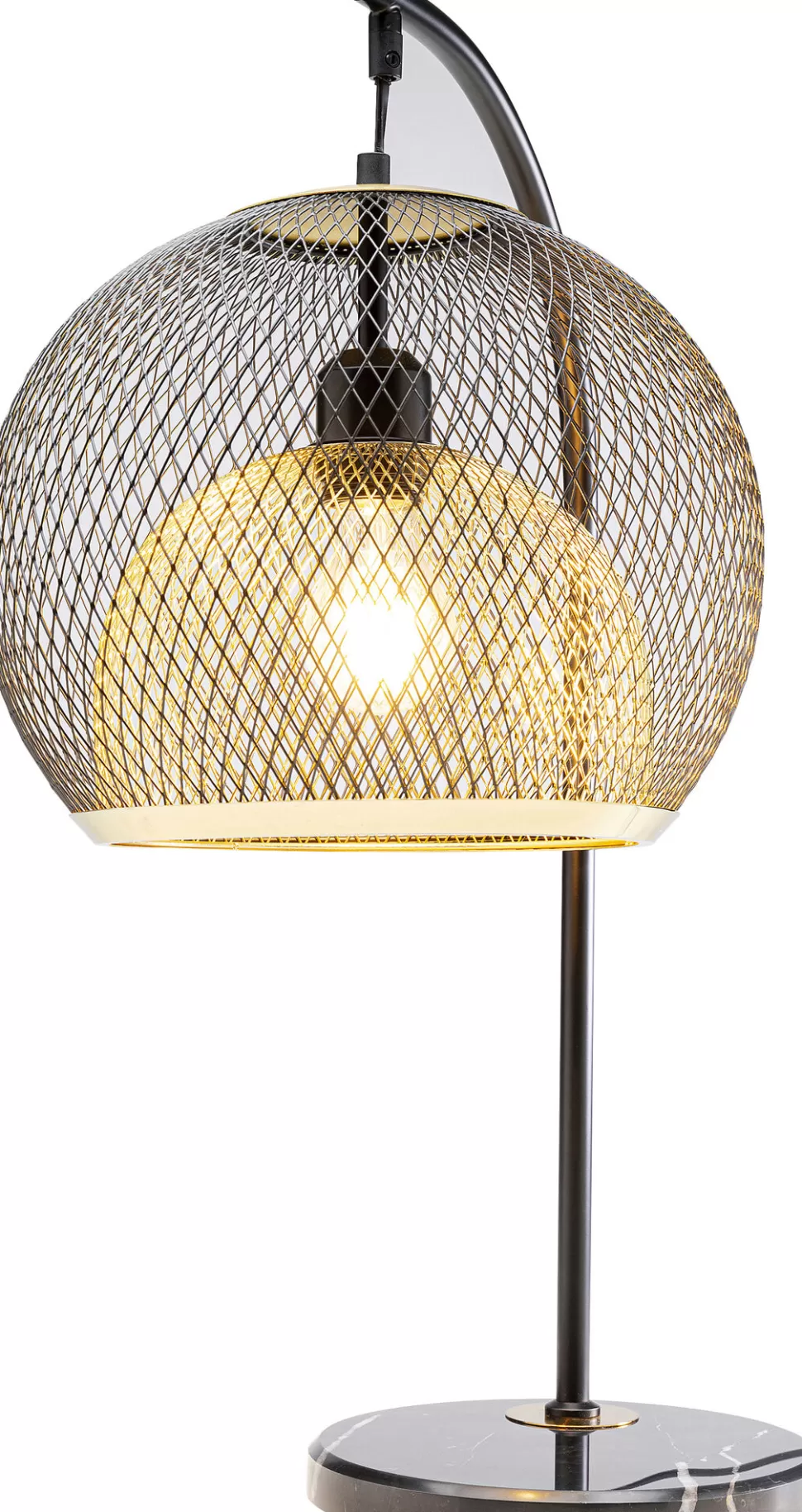 Lampy Stołowe-KARE Design Lampa Stołowa Do Salonu Czarno-złota Podstawa Z Marmuru 62 Cm