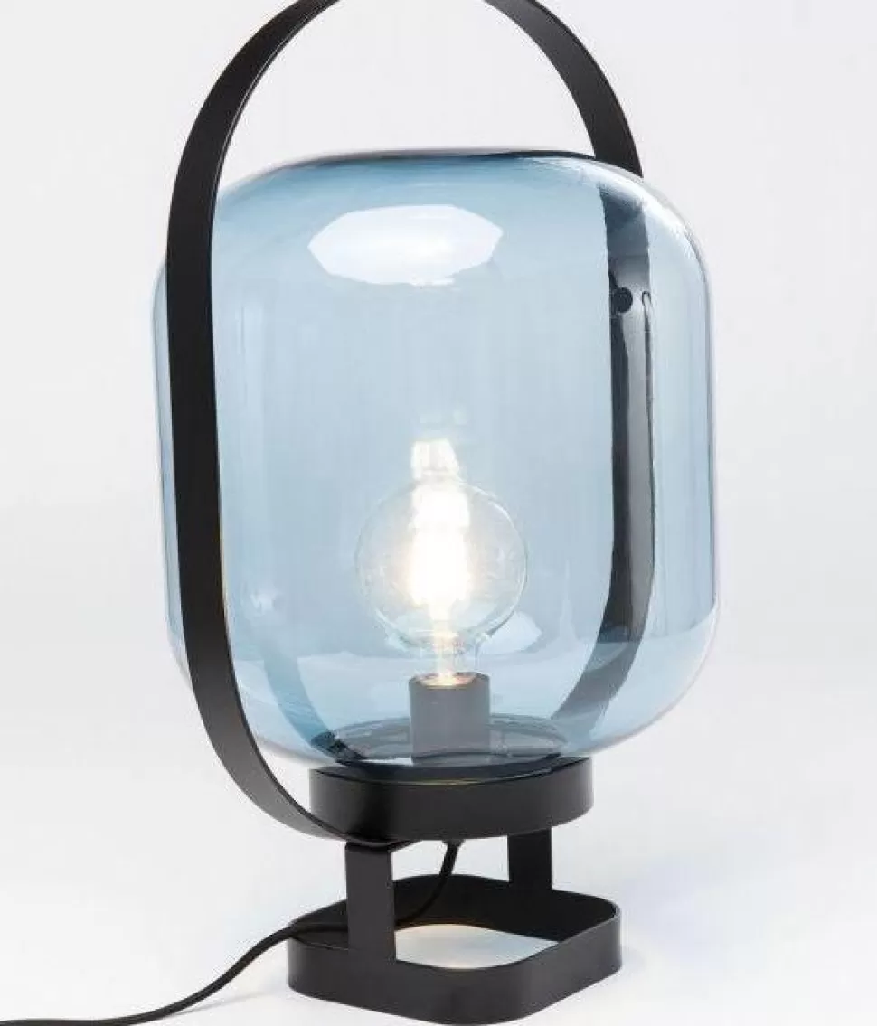 Lampy Stołowe-KARE Design Lampa Stołowa Jupiter 35x54 Cm Niebiesko-czarna