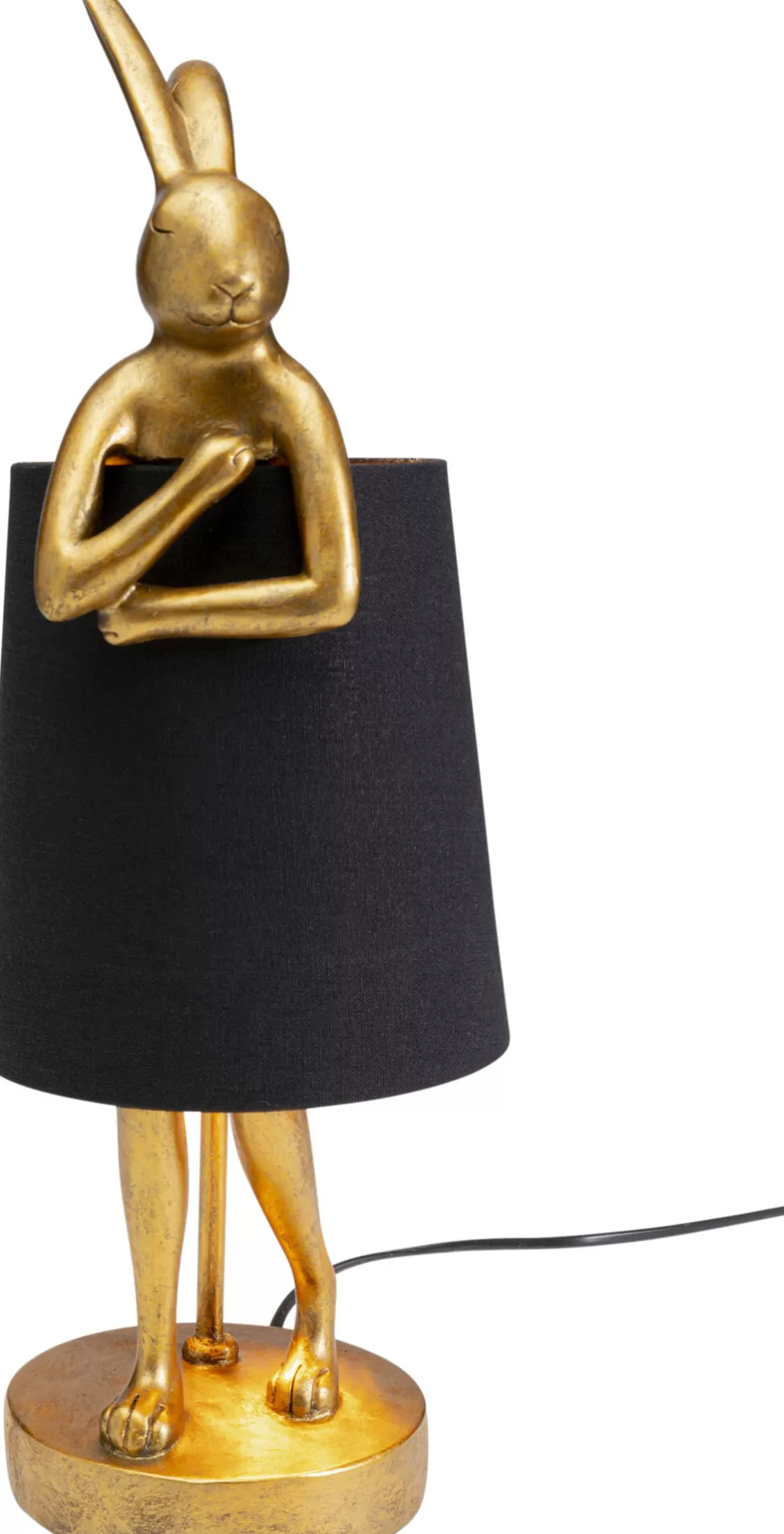 Lampy Stołowe-KARE Design Lampa Stołowa Królik Złoty Abażur Czarny 50 Cm