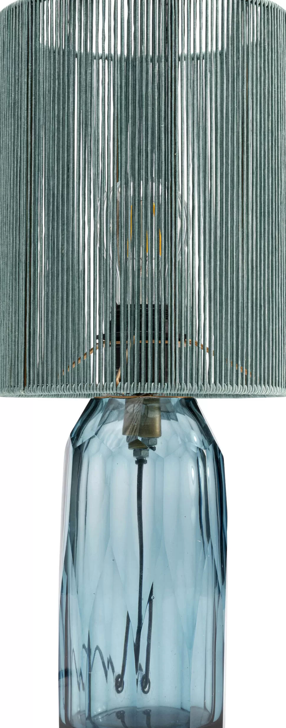 Lampy Stołowe-KARE Design Lampa Stołowa Niebieska Szkło I Tkanina 42 Cm
