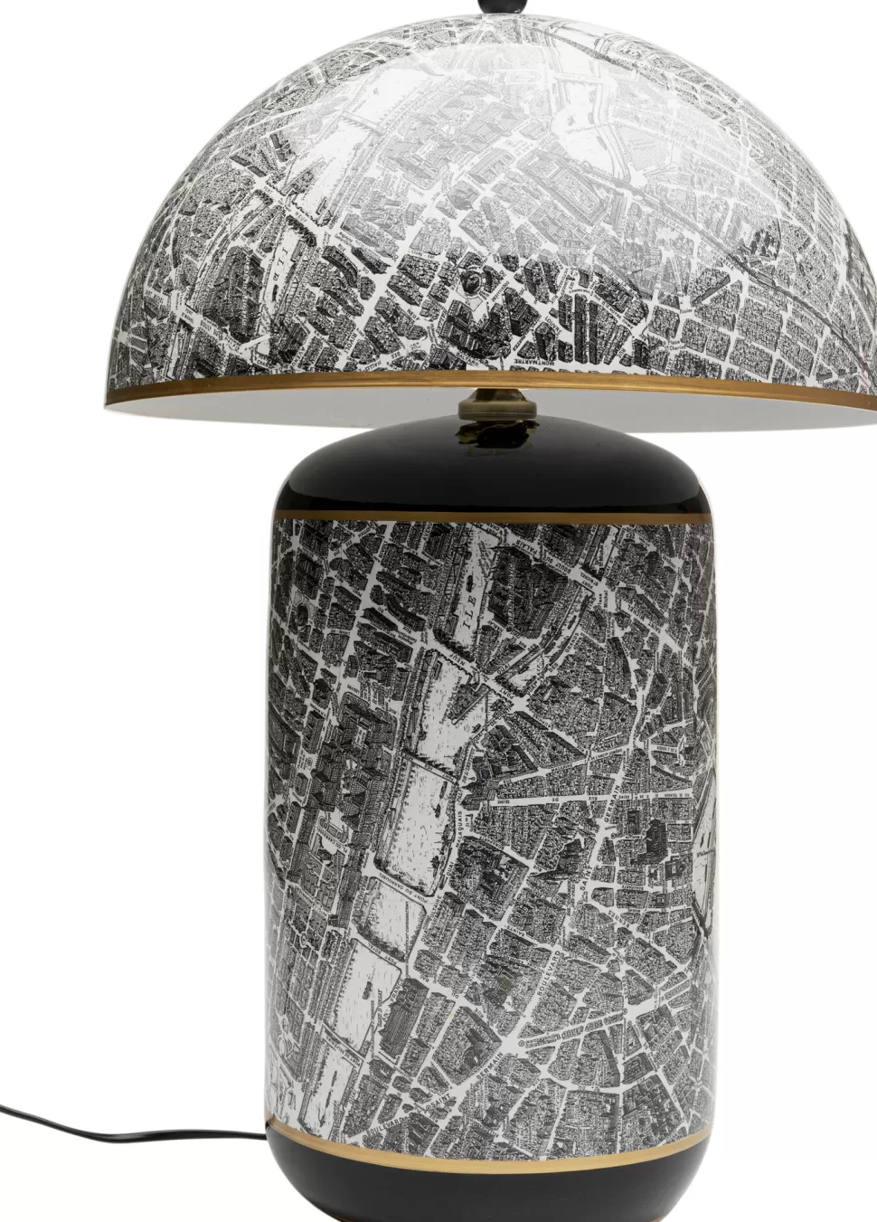 Lampy Stołowe-KARE Design Lampa Stołowa Porcelana I Stal Ulice Paryża Ø38x60 Cm