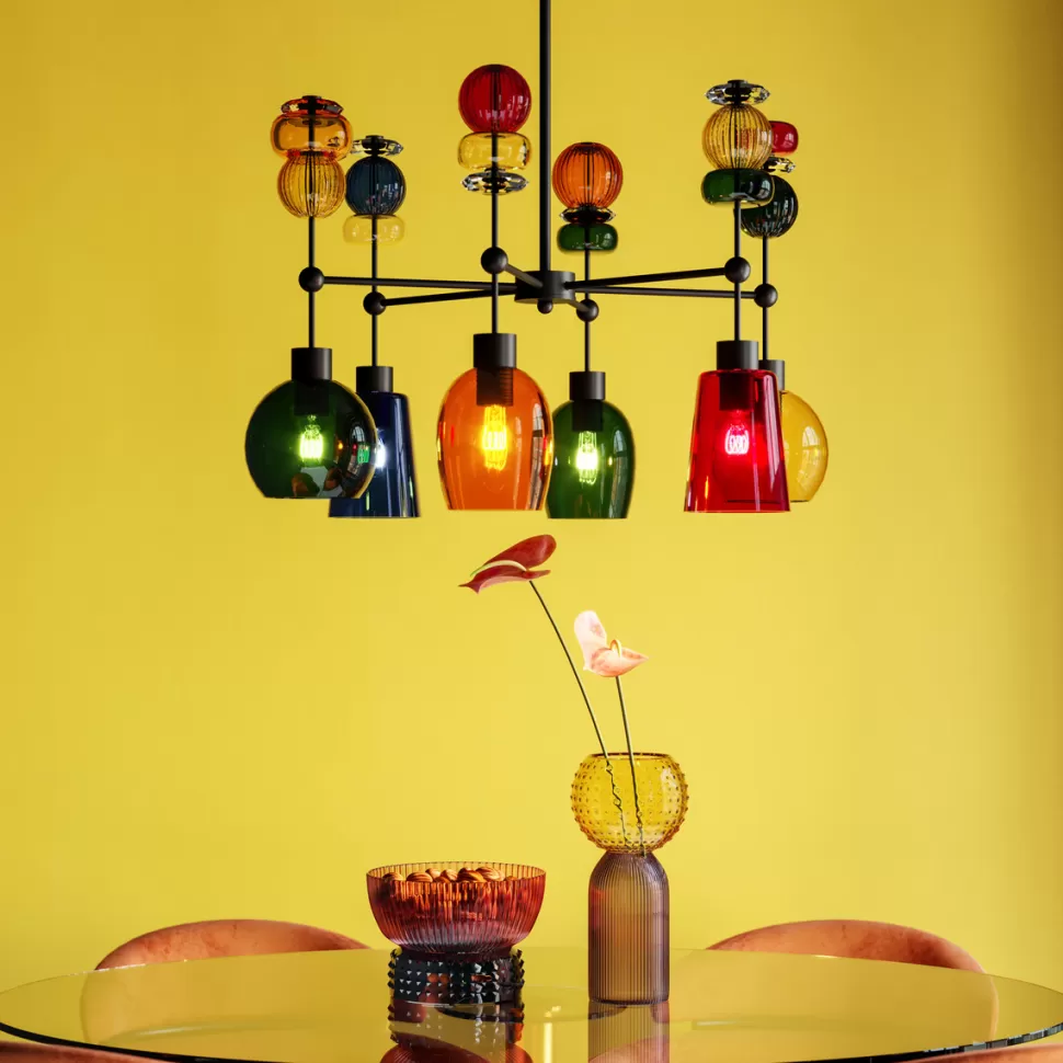 Lampy Wiszące-KARE Design Lampa Wisząca Awangardowa Klosze Szklane Kolorowe 61x88 Cm