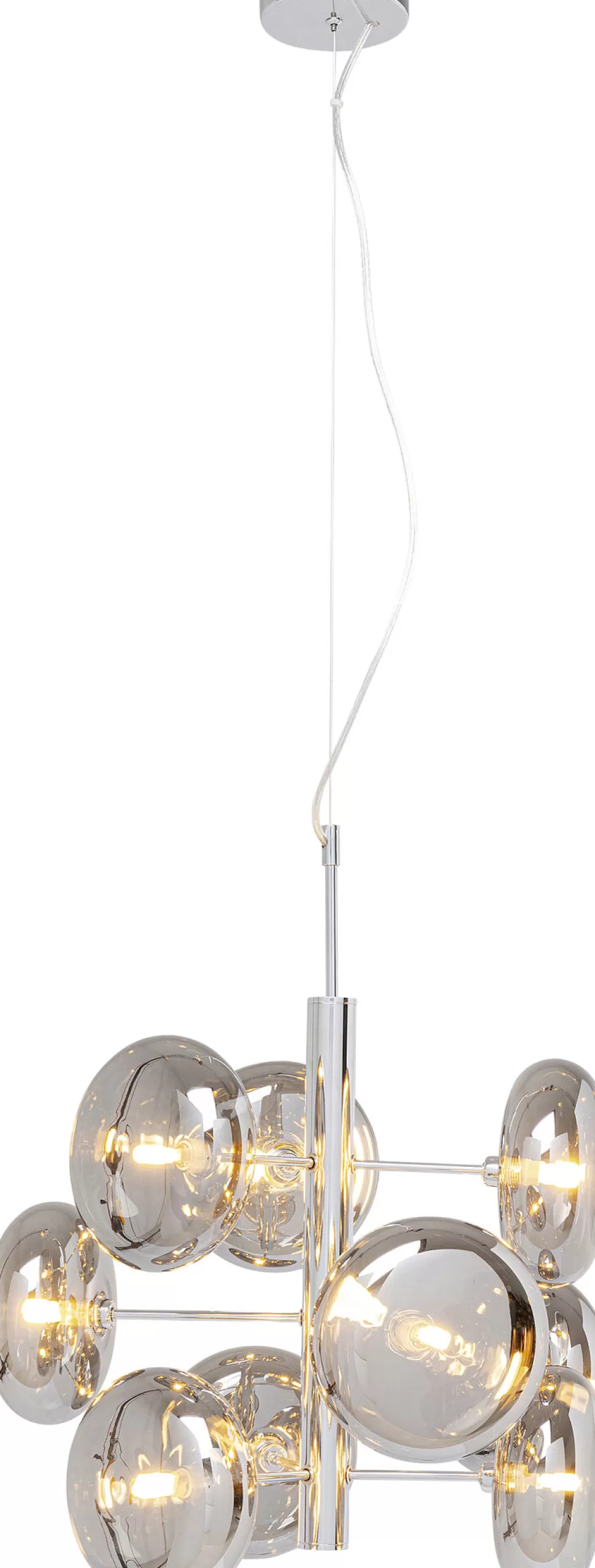 Lampy Wiszące-KARE Design Lampa Wisząca Headlight 53x61 Cm Srebrna - Klosze Szklane