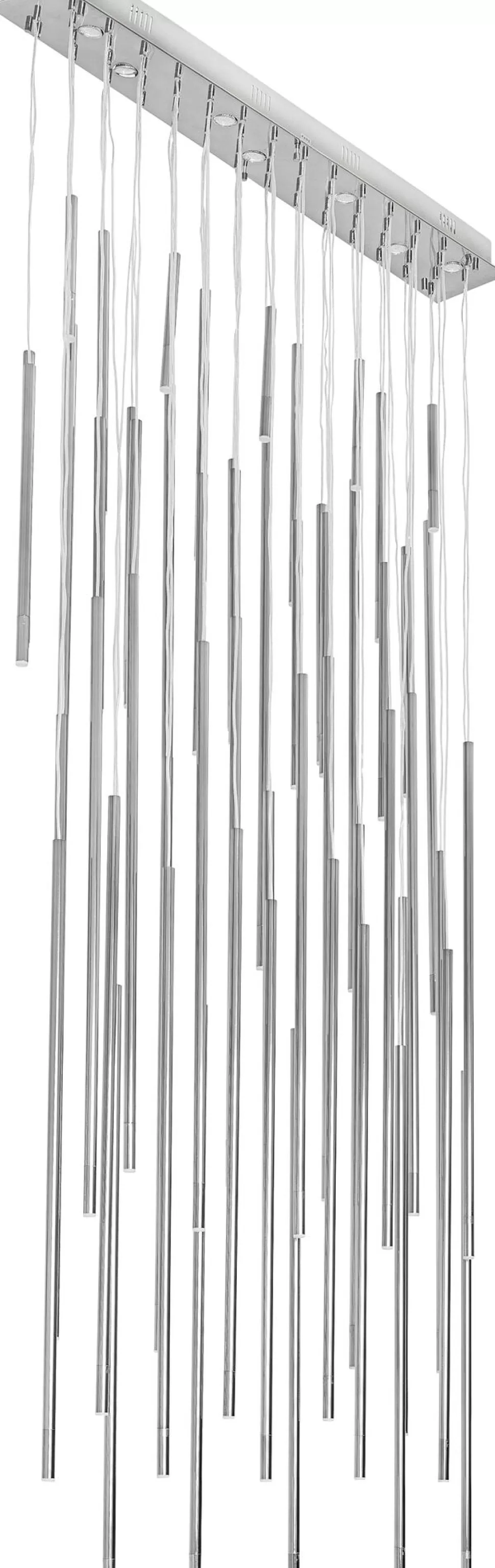 Lampy Wiszące-KARE Design Lampa Wisząca Living Vegas Deluxe LED 154x320 Cm Srebrna