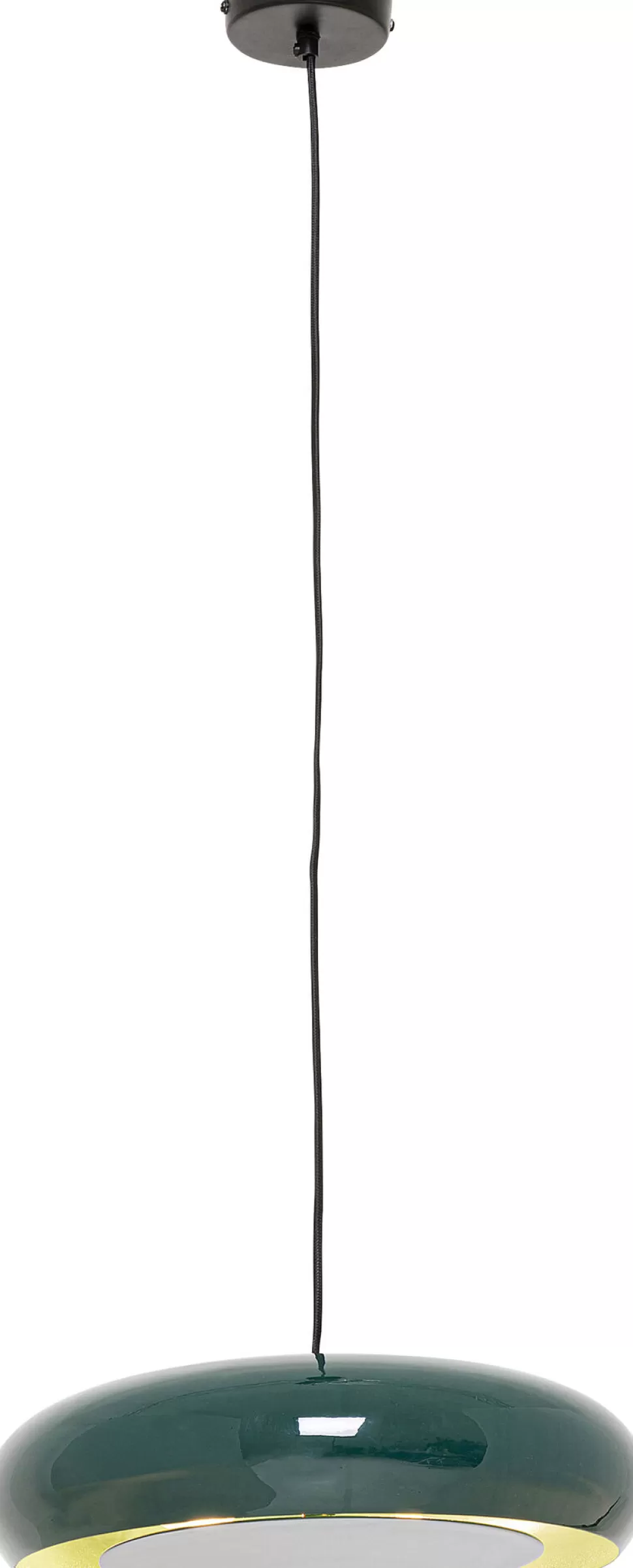 Lampy Wiszące-KARE Design Lampa Wisząca Okrągła Ciemnozielona Stal Emaliowana Ø38 Cm