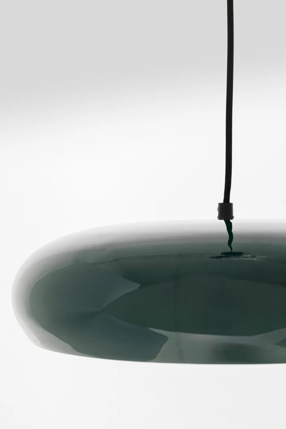 Lampy Wiszące-KARE Design Lampa Wisząca Okrągła Ciemnozielona Stal Emaliowana Ø38 Cm