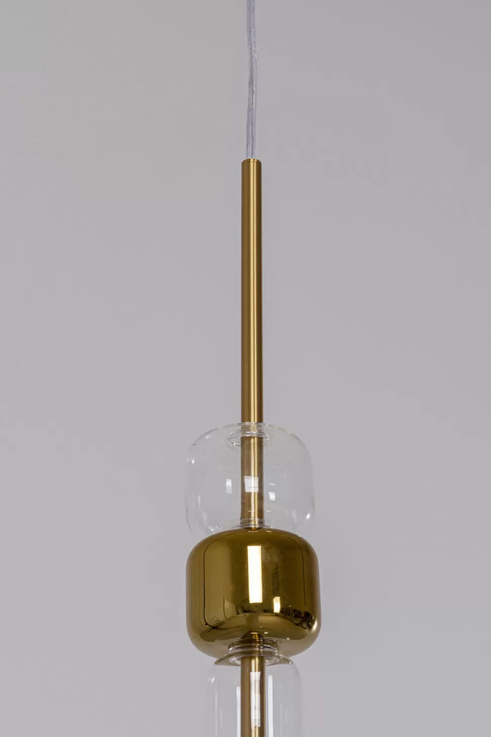 Lampy Wiszące-KARE Design Lampa Wisząca Stal I Szkło Kolor Transparentny I Złoty Ø13x60 Cm
