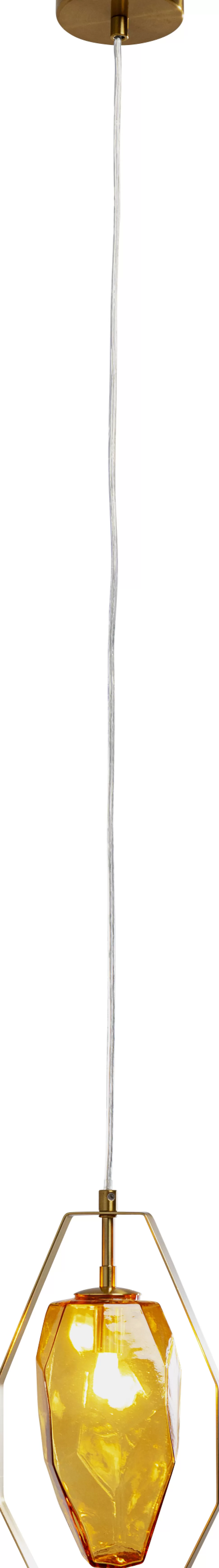 Lampy Wiszące-KARE Design Lampa Wisząca Złota Klosz Szklany G9 17x120 Cm